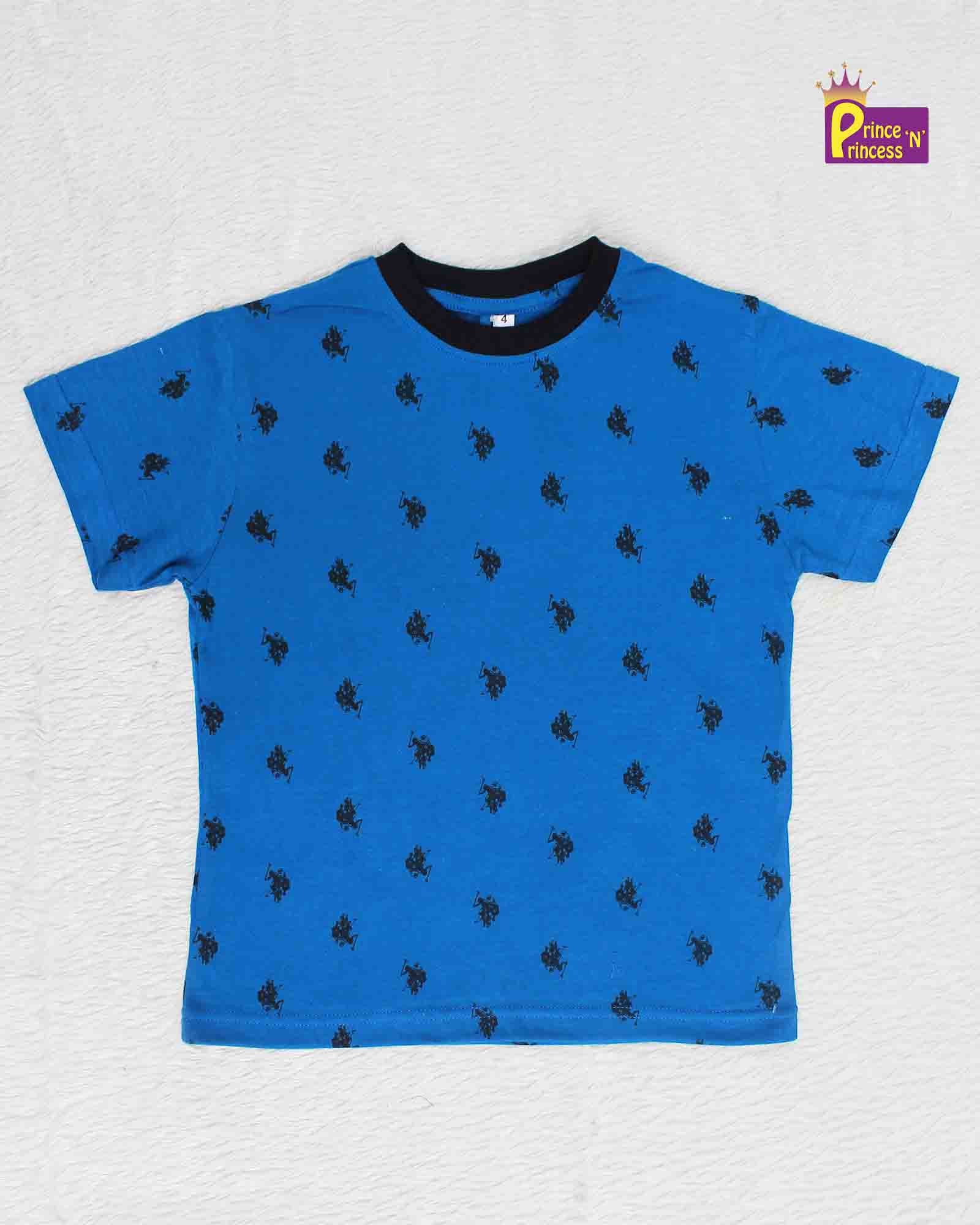 Boys Blue Printed TShirt TS006 for kids festival wear