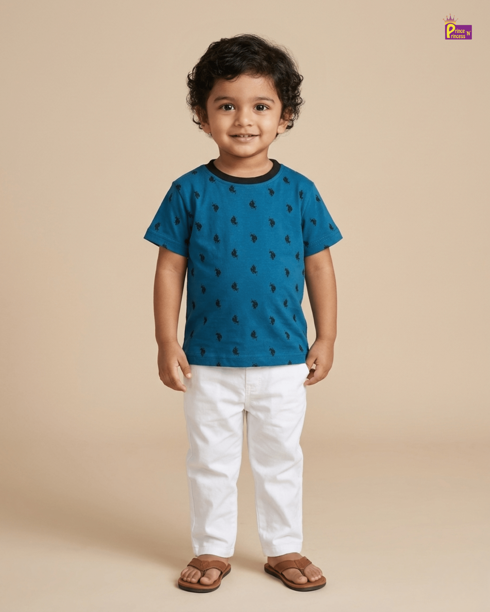 Boys Blue Printed TShirt TS006 for kids festival wear