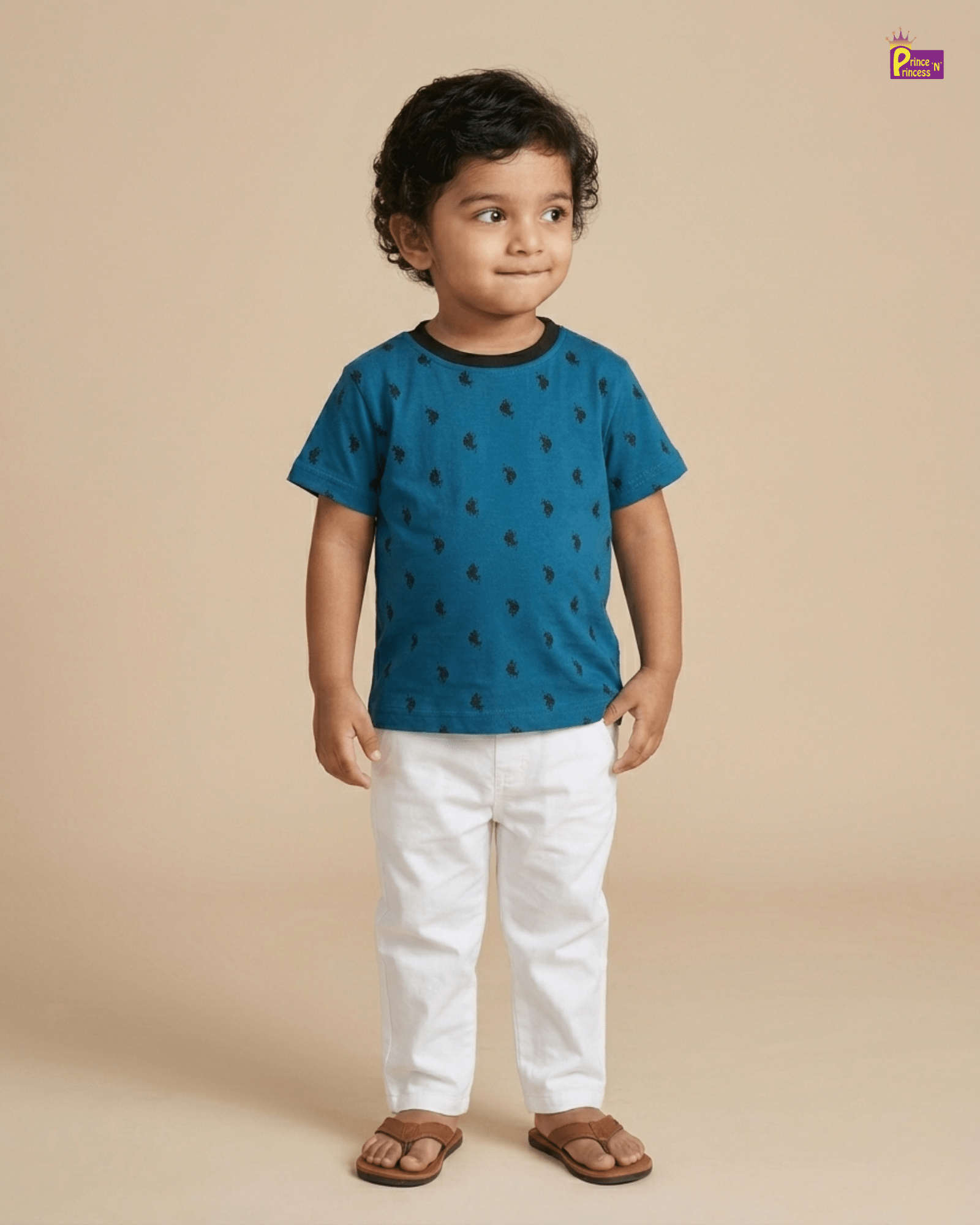 Boys Blue Printed TShirt TS006 for kids festival wear