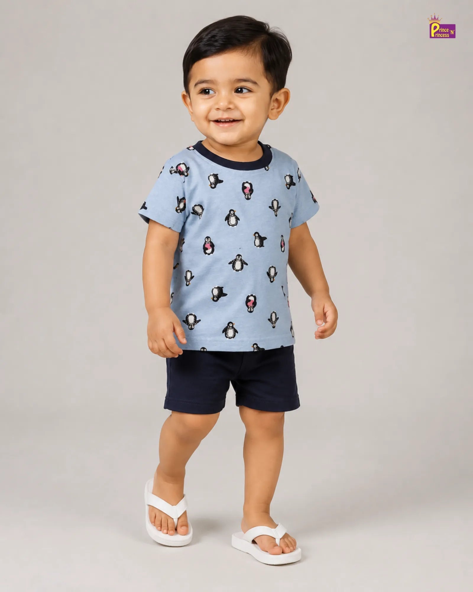 Boys Blue Printed TShirt TS068 for kids festival wear