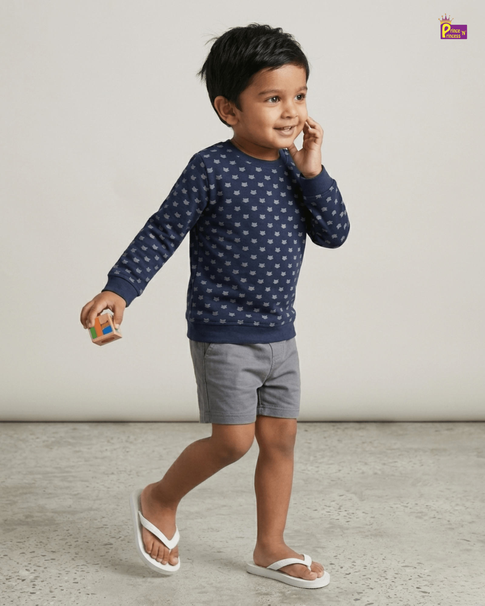 Boys Blue Printed TShirt TS094 for kids festival wear