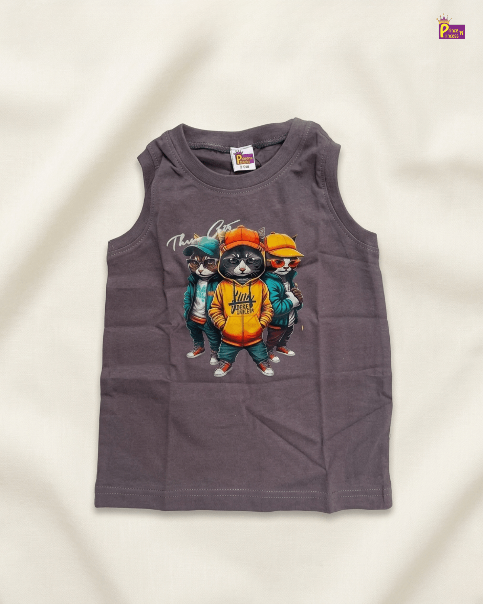 Boys Cotton Fused T-Shirt in Grey TS129 for kids festival wear