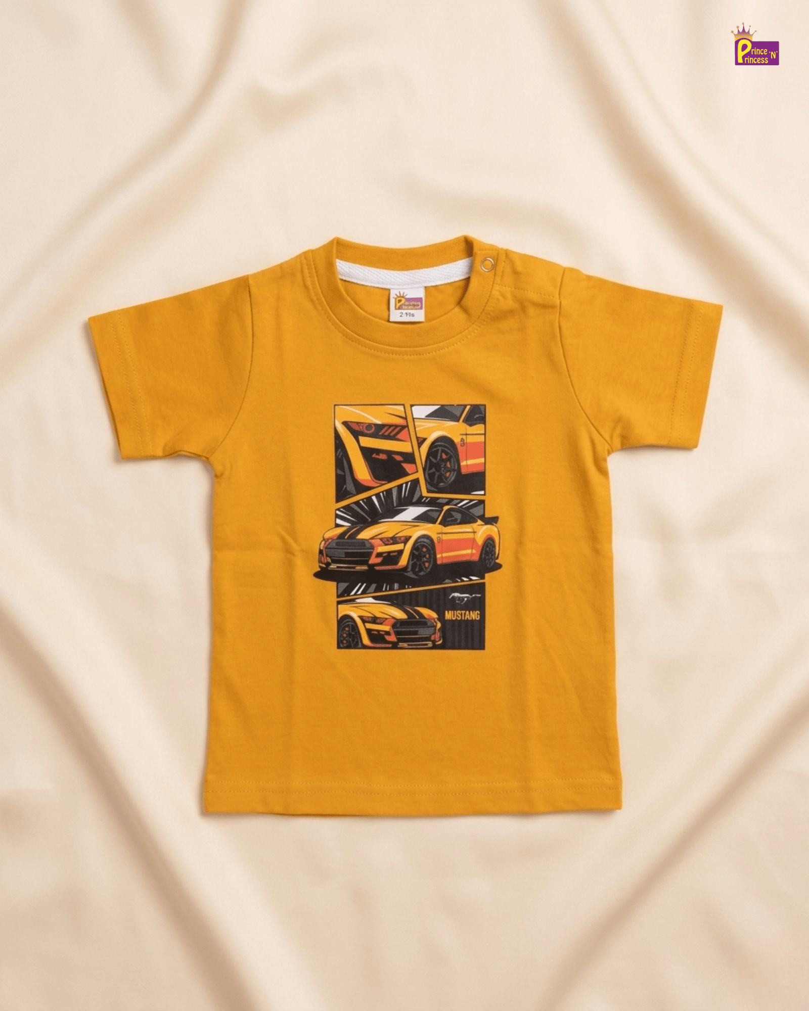 Boys Cotton Fused T-Shirt in Mustard TS135 for kids festival wear