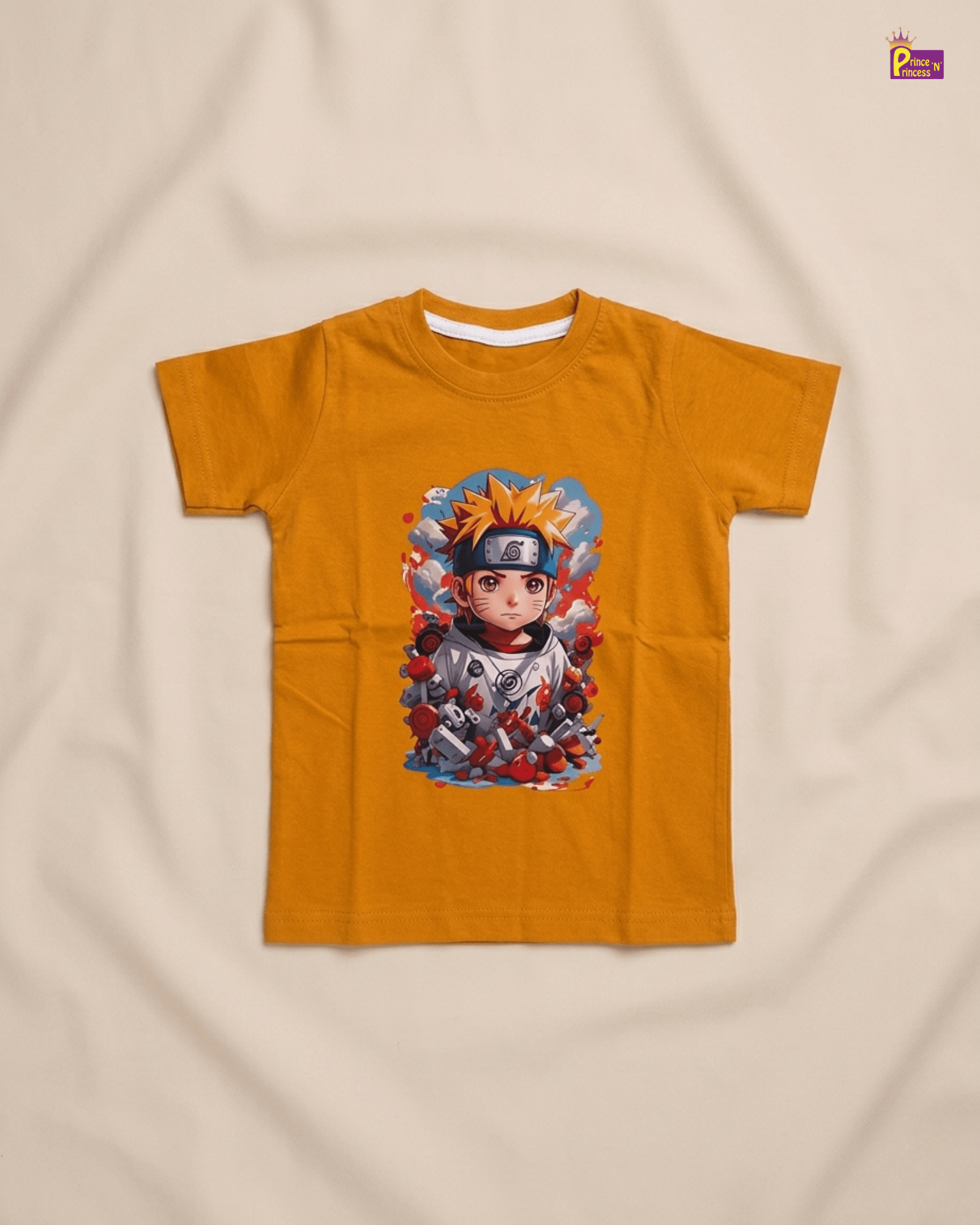 Boys Cotton Fused T-Shirt in Mustard TS140 for kids festival wear