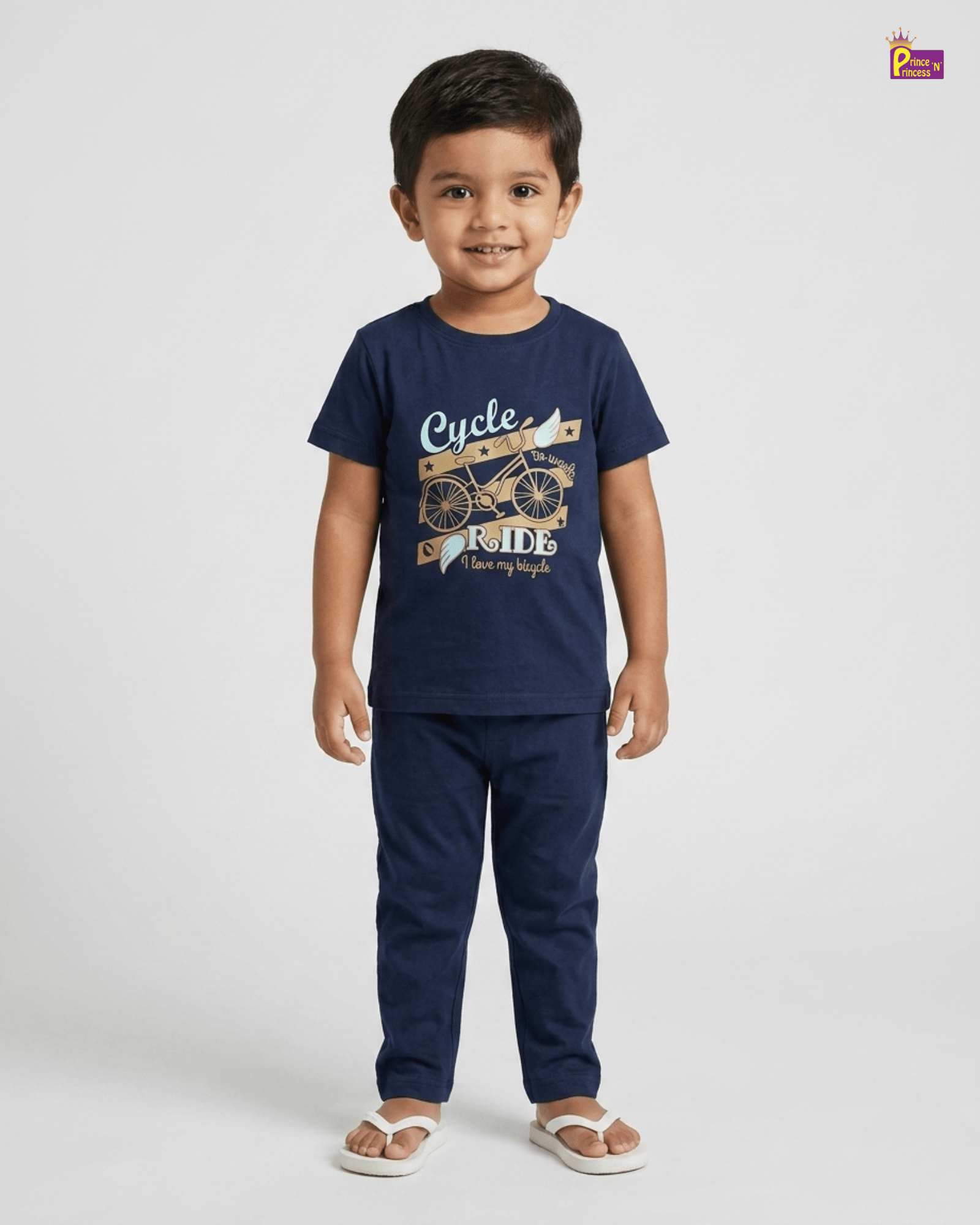 Boys Cotton Fused T-Shirt in Navy TS193 for kids festival wear