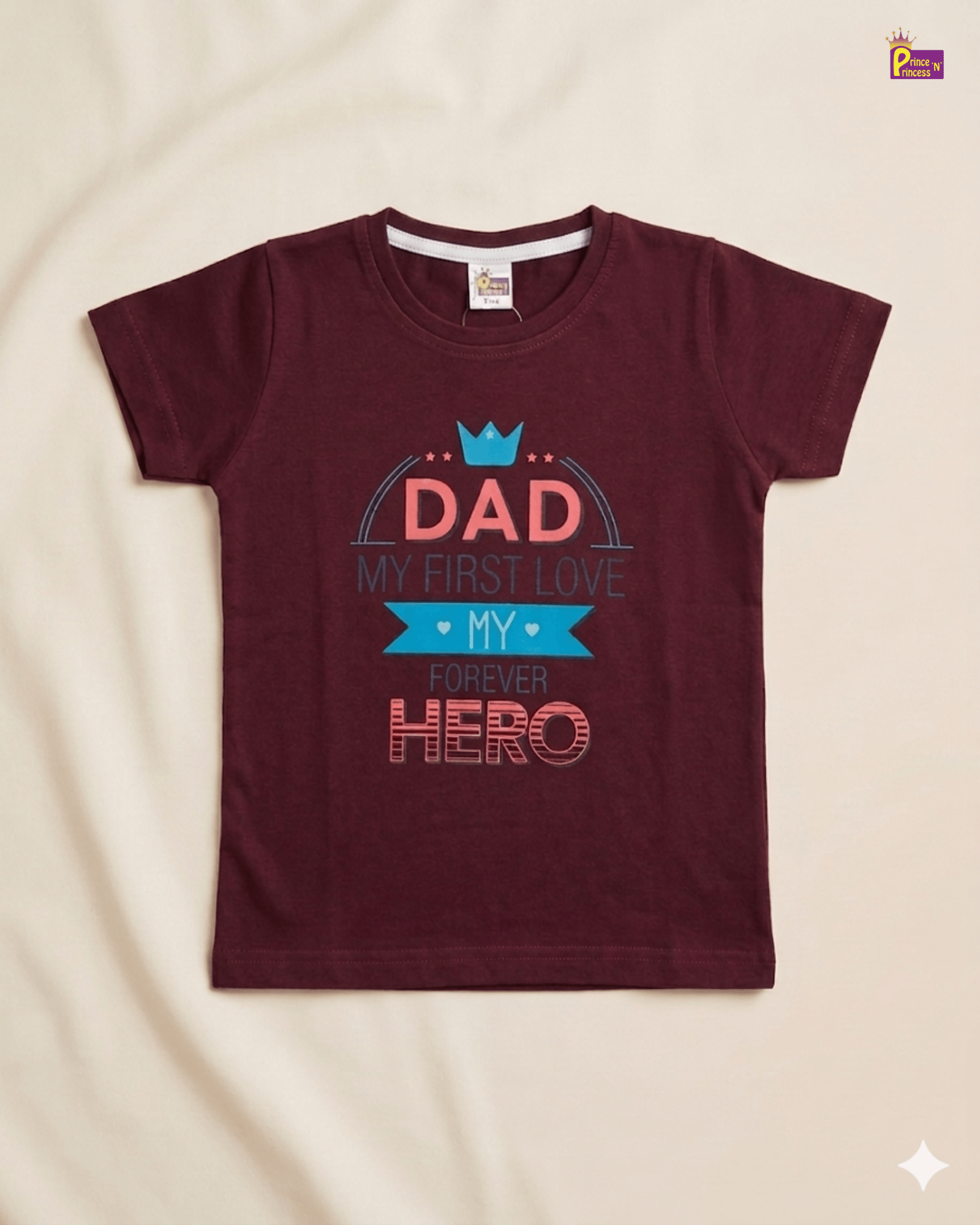 Boys Cotton Fused T-Shirt in Wine TS195 for kids festival wear