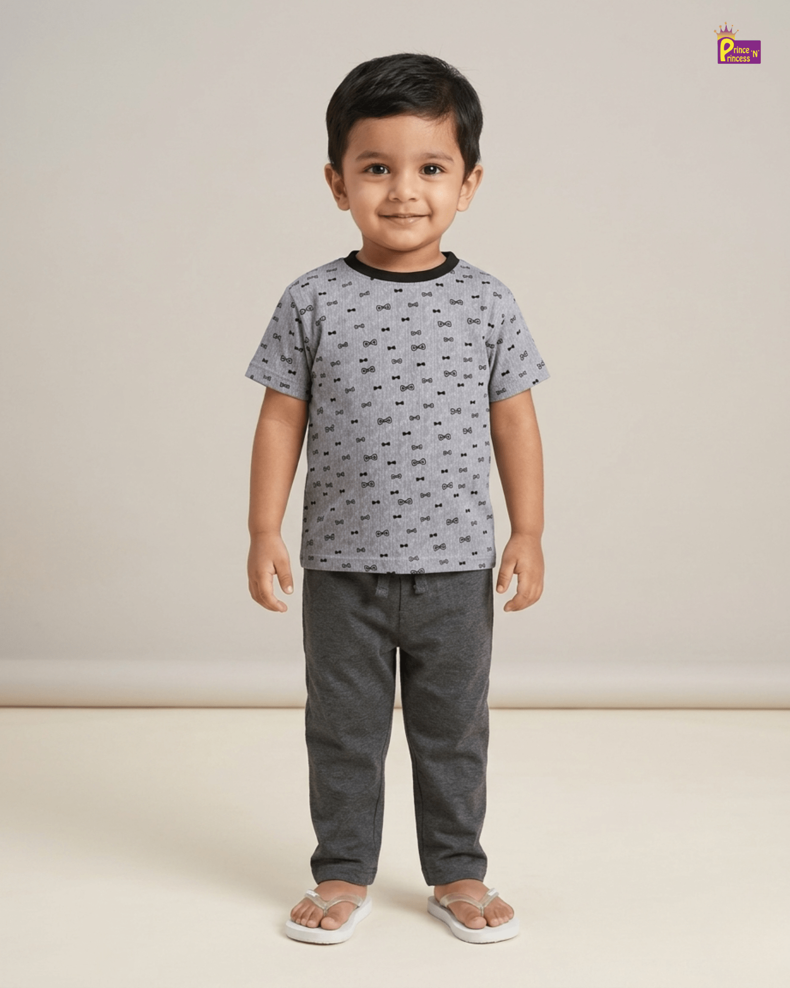 Boys Cotton Printed in Dusty Blue T-Shirt TS017 for kids festival wear