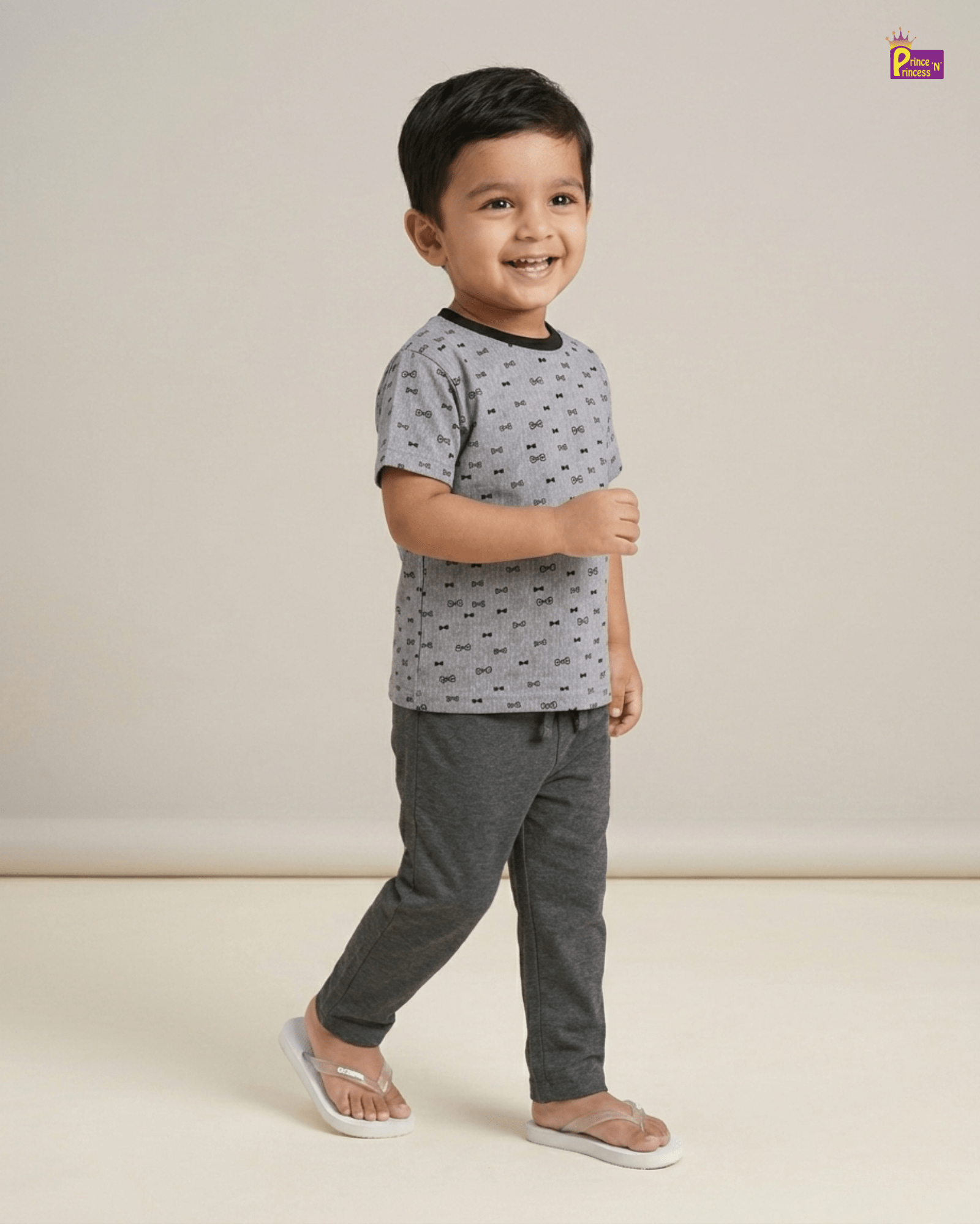 Boys Cotton Printed in Dusty Blue T-Shirt TS017 for kids festival wear