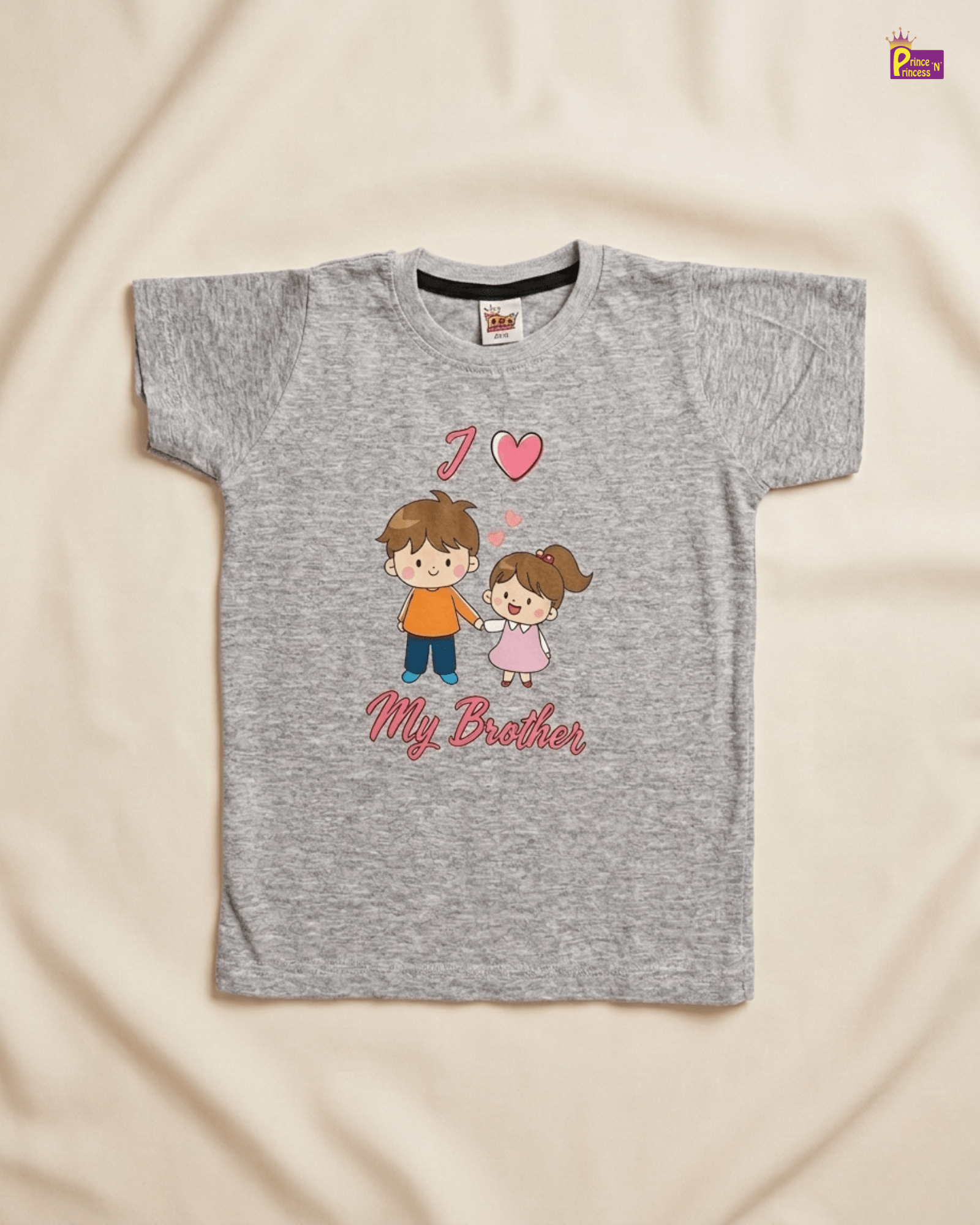 Boys Cotton Printed T-Shirt in Grey TS175 for kids festival wear