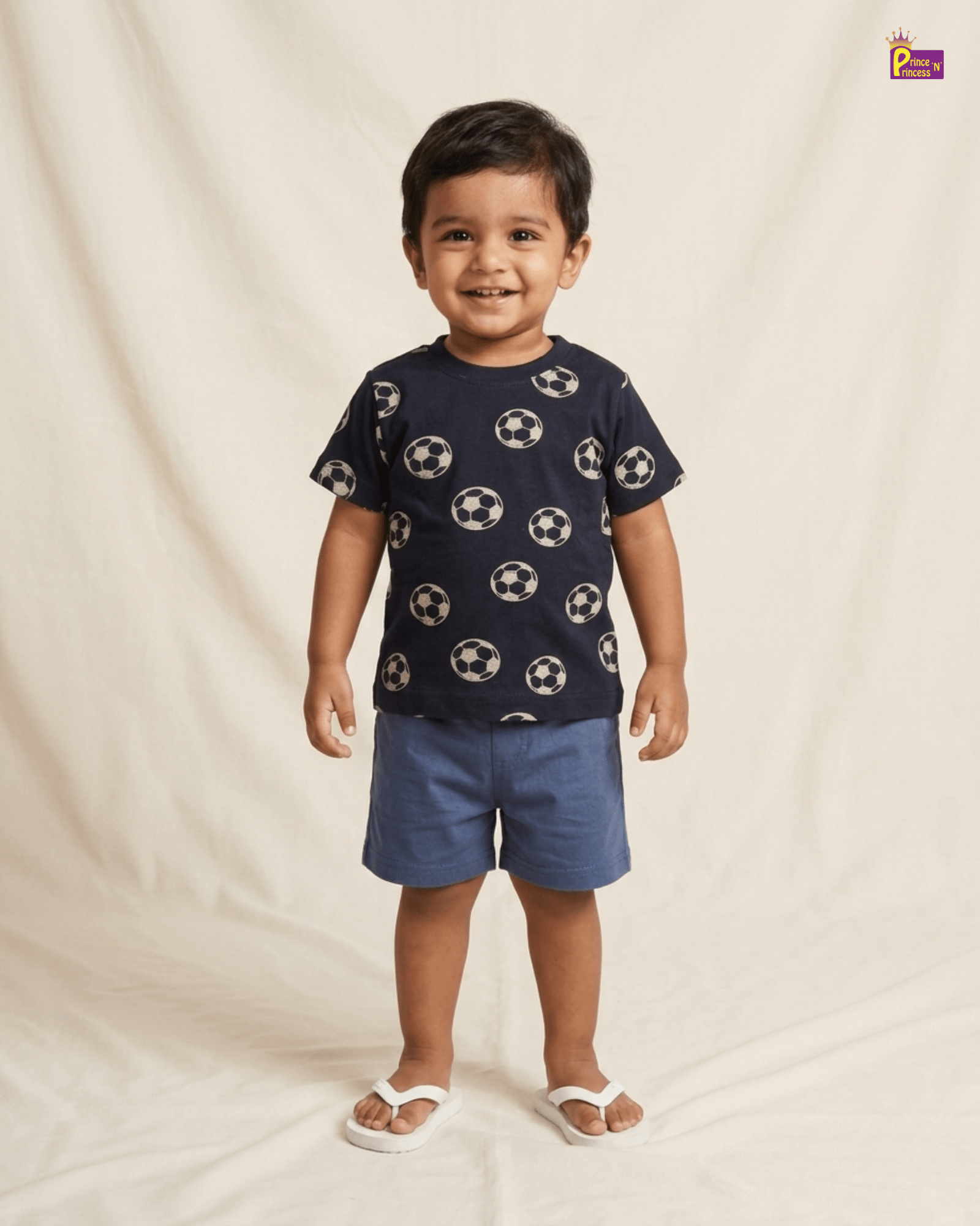 Boys Cotton Printed T-Shirt in Navy TS058 for kids festival wear