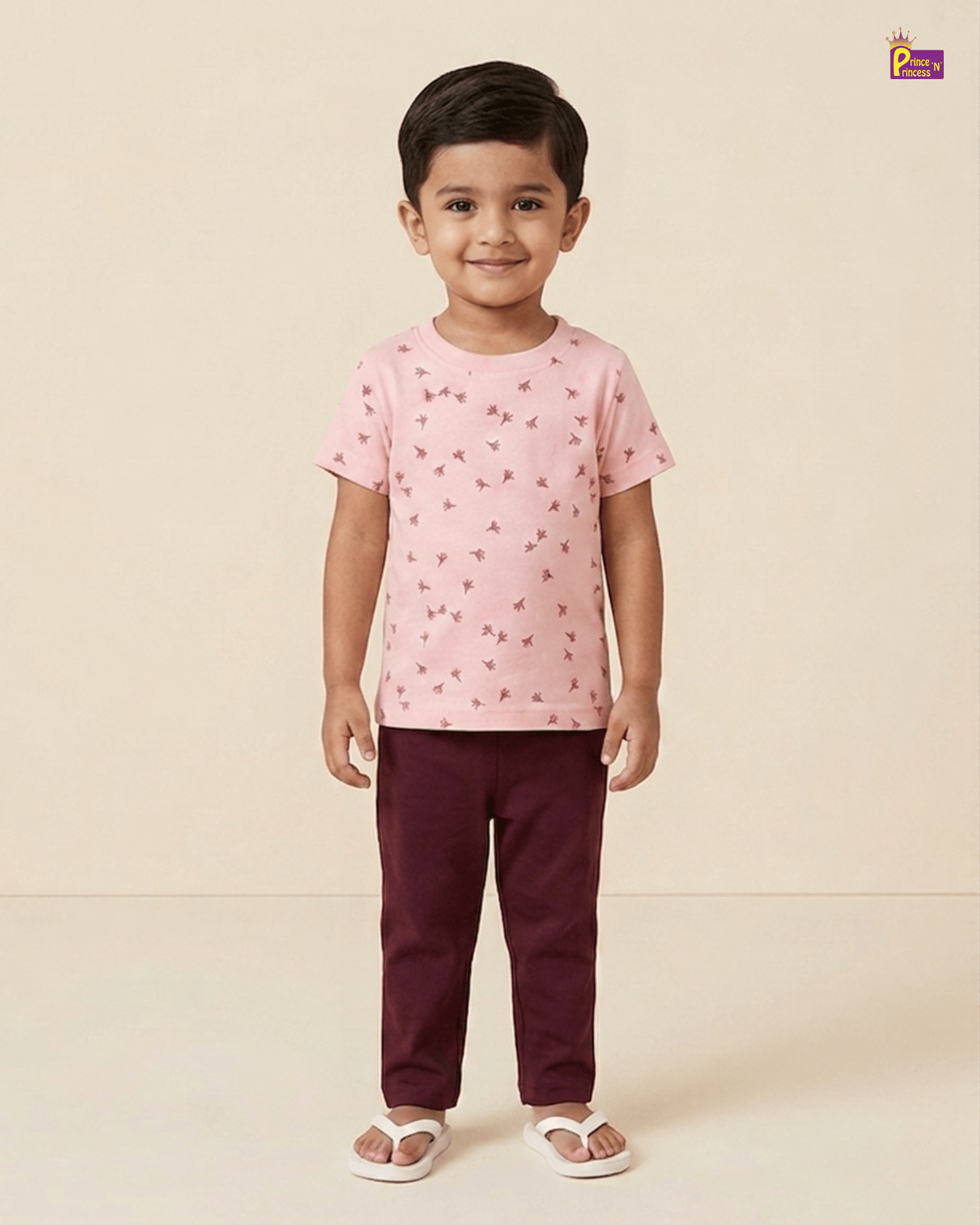 Boys Cotton Printed T-Shirt in Pink TS124 for kids festival wear