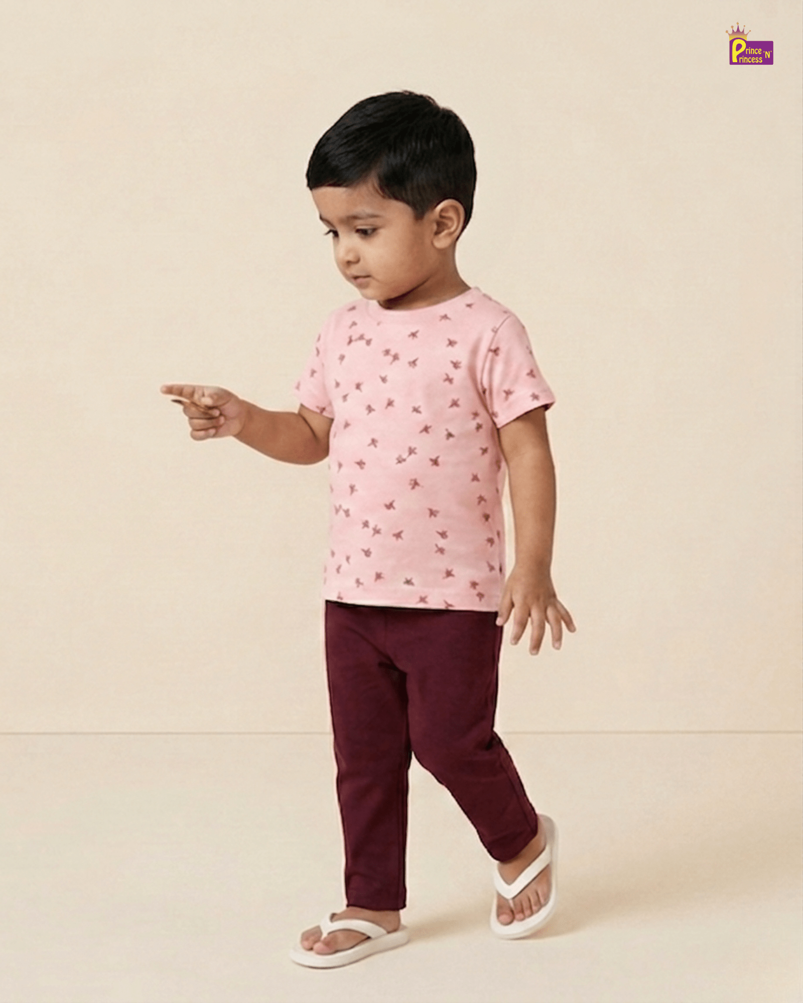 Boys Cotton Printed T-Shirt in Pink TS124 for kids festival wear