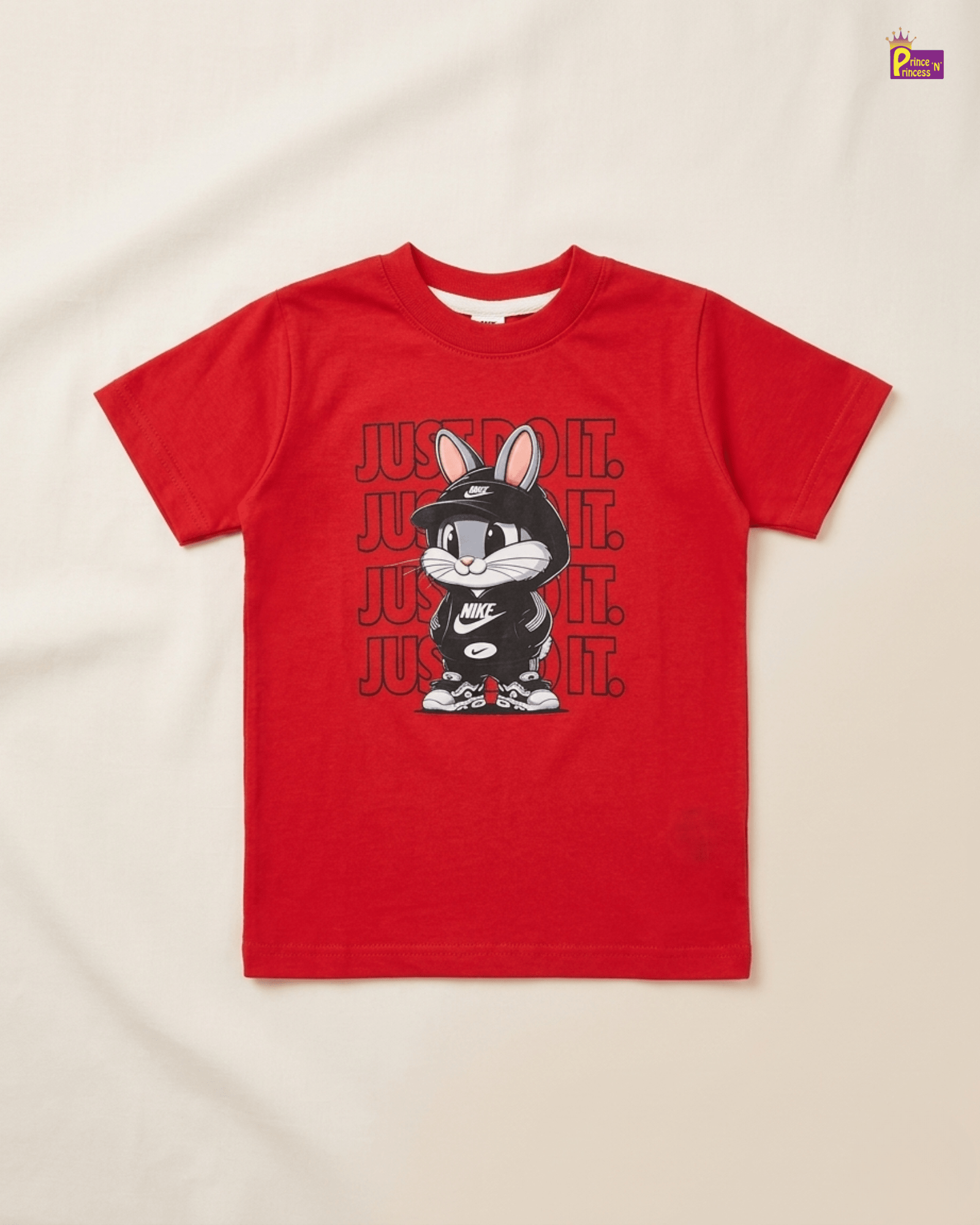Boys Cotton Printed T-Shirt in Red TS176 for kids festival wear