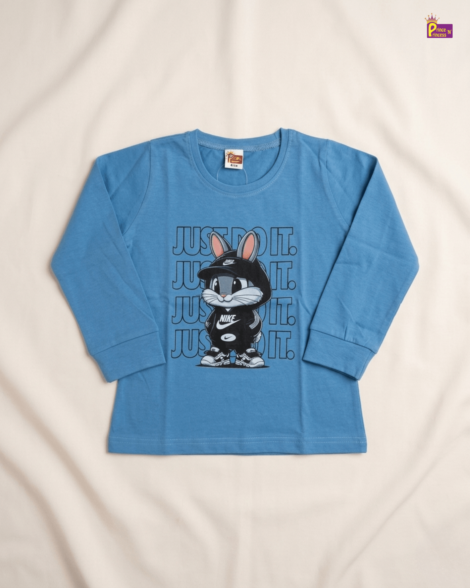 Boys Cotton Printed T-Shirt in Sky Blue TS153 for kids festival wear