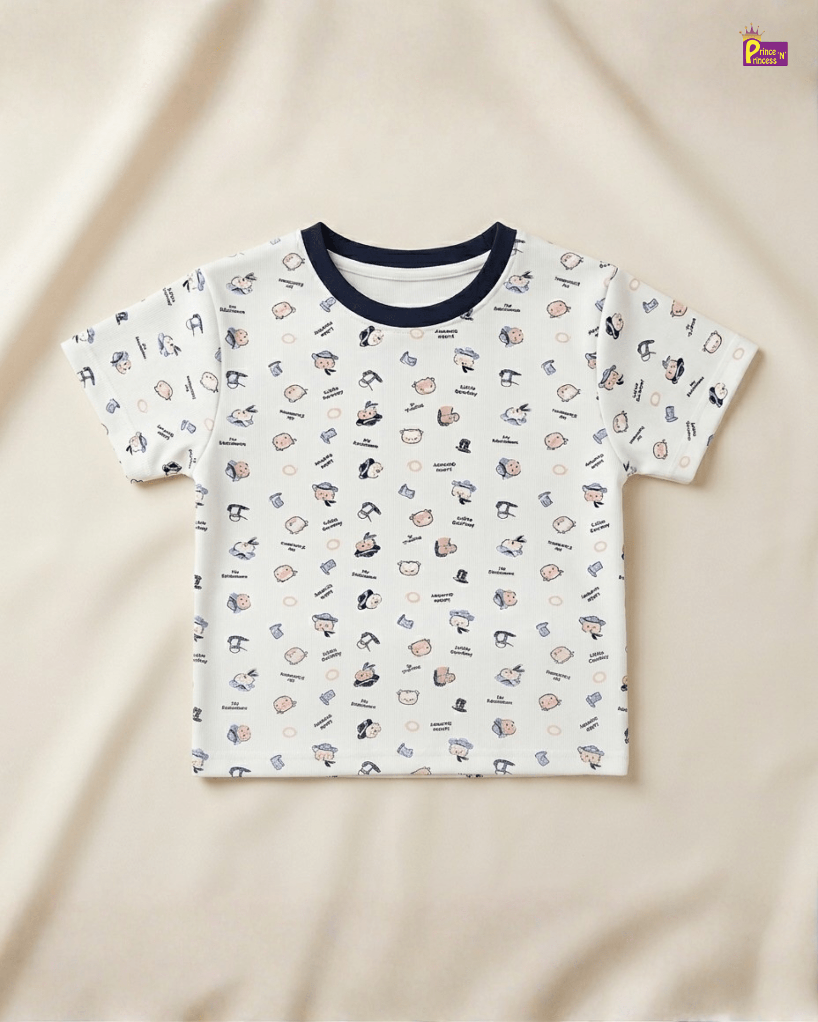 Boys Cotton Printed T-Shirt in White TS003 for kids festival wear