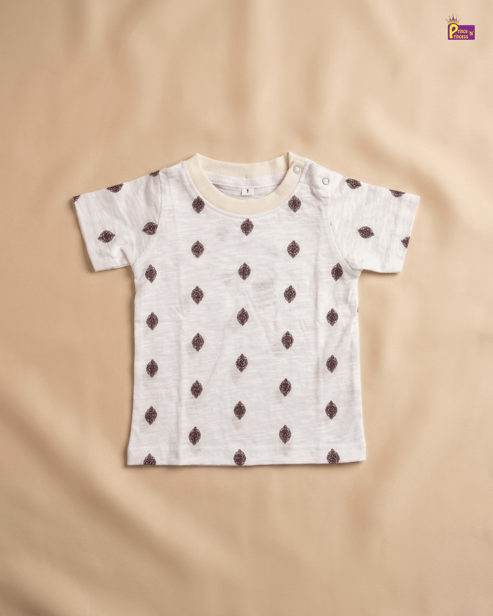 Boys Cotton Printed T-Shirt in White TS039 for kids festival wear