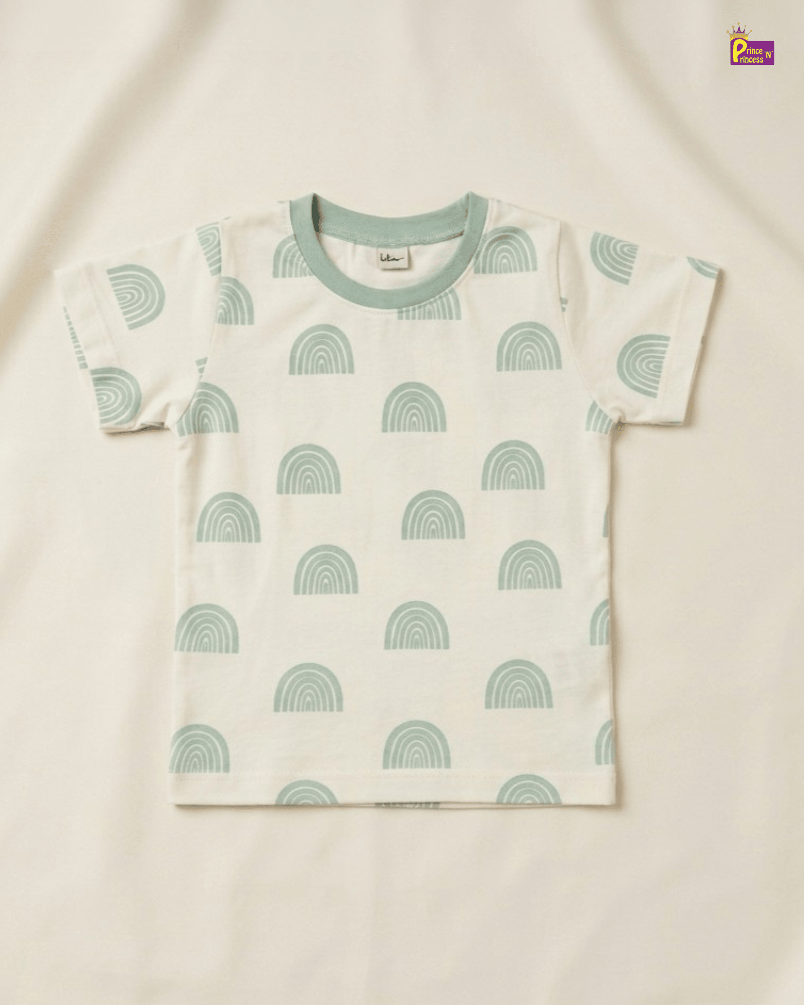 Boys Cotton Printed T-Shirt in White with Blue TS059 for kids festival wear