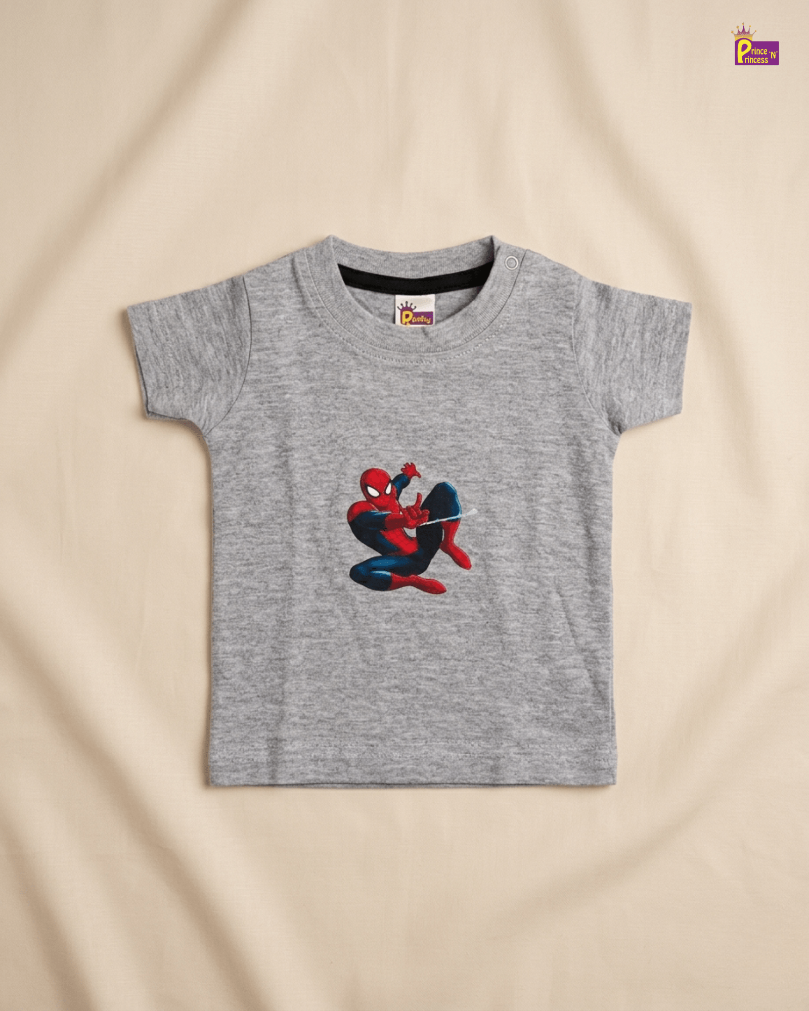 Boys Cotton Printed TShirt in Grey TS122 for kids festival wear