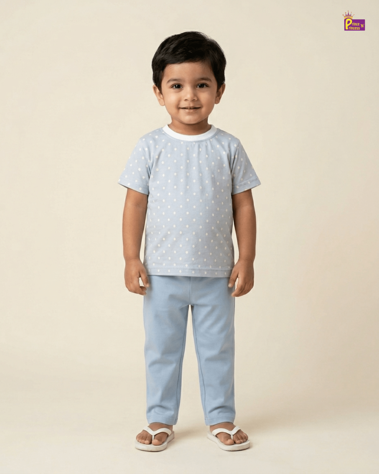 Boys Cotton Printed TShirt in Light Blue TS045 for kids festival wear