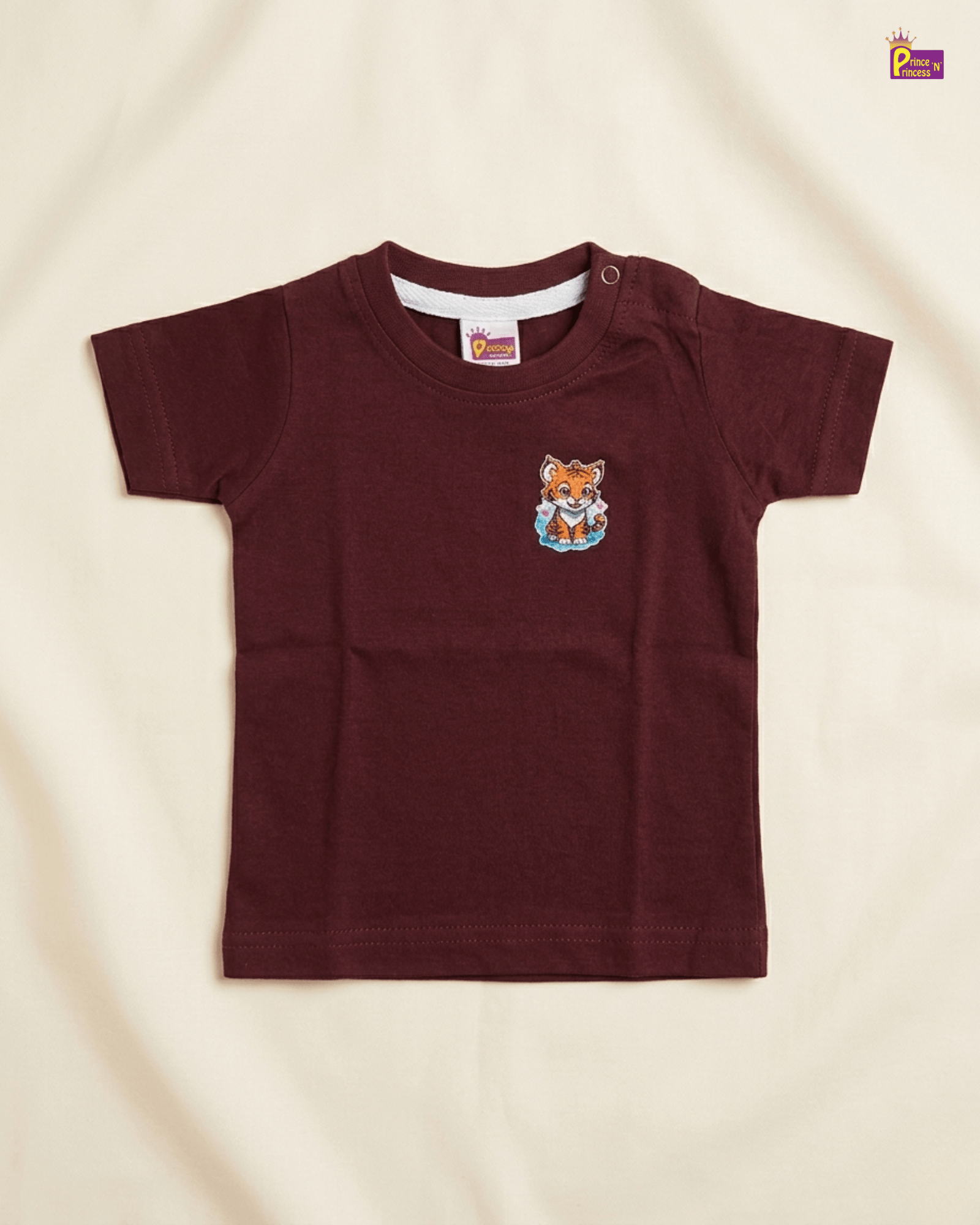 Boys Cotton Printed TShirt in Maroon TS151 for kids festival wear