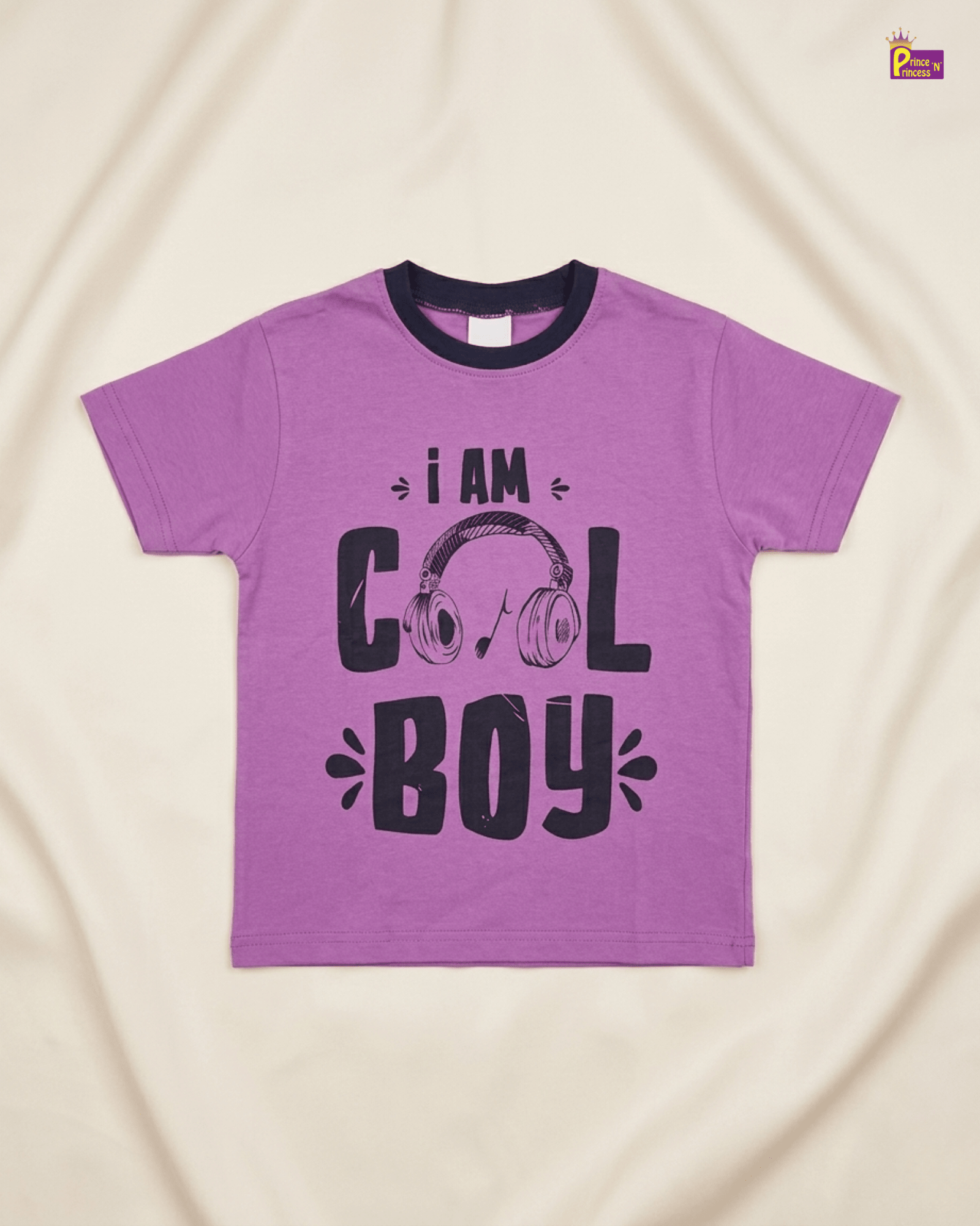 Boys Cotton Printed TShirt in Purple TS085 for kids festival wear