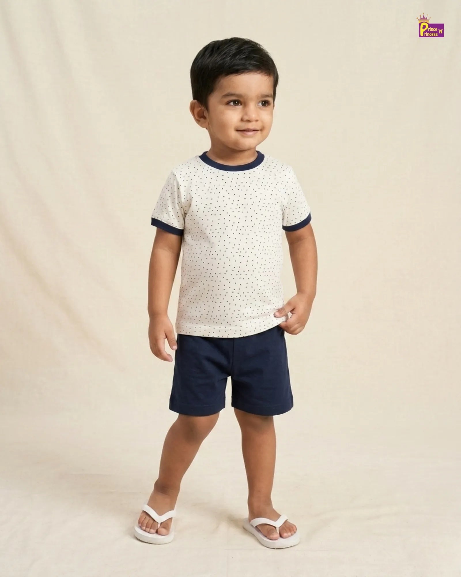 Boys Cotton Prnted in White T-Shirt TS076 for kids festival wear