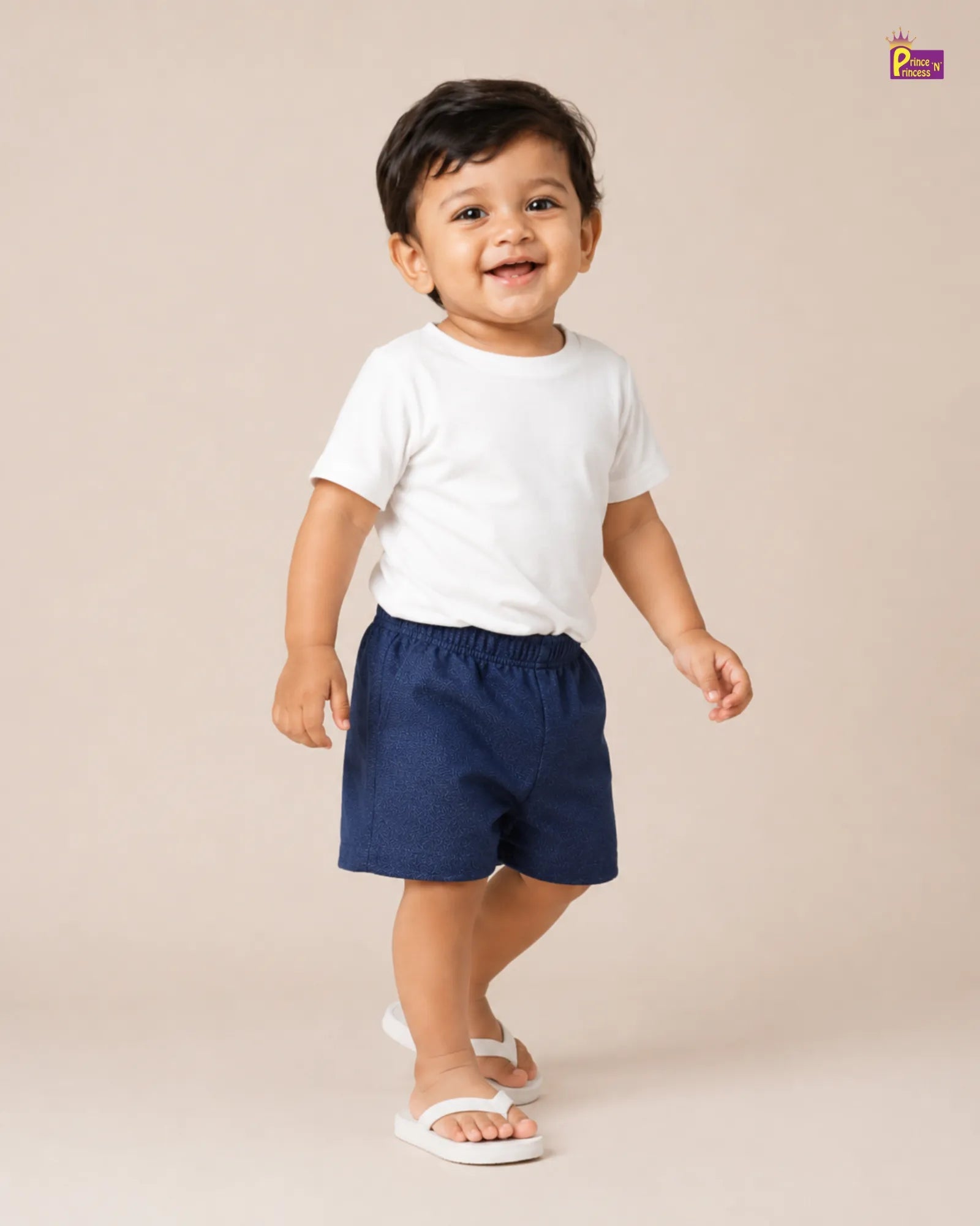 Boys Cotton Shorts – Kids Casual Summer Wear Trouser in Navy PT066 for kids festival wear