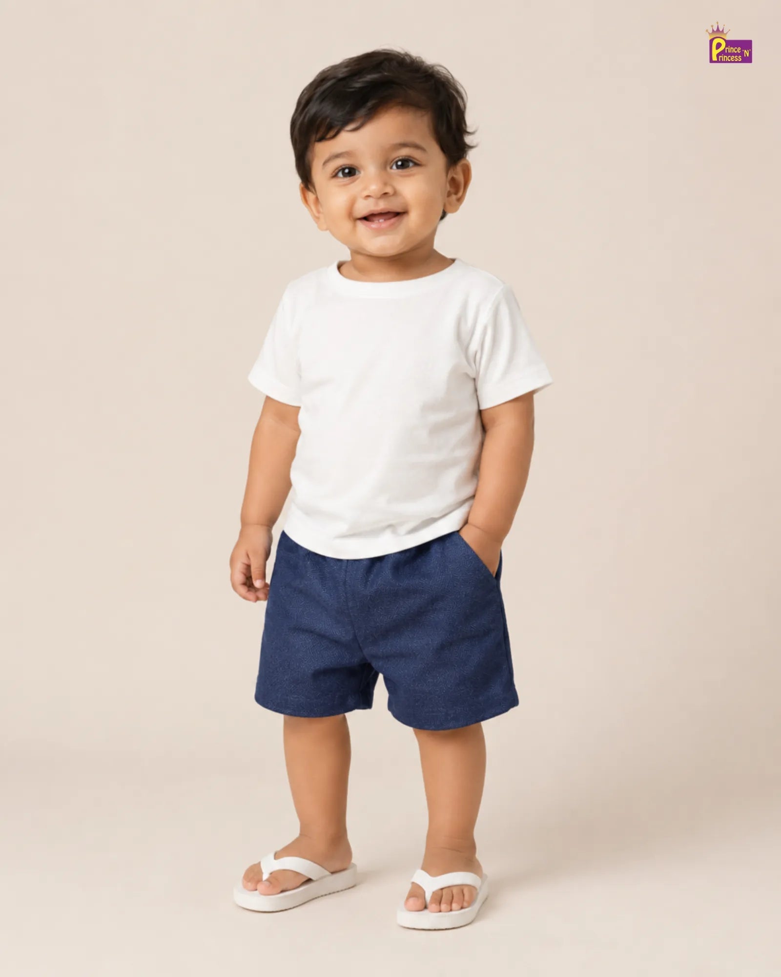 Boys Cotton Shorts – Kids Casual Summer Wear Trouser in Navy PT066 for kids festival wear