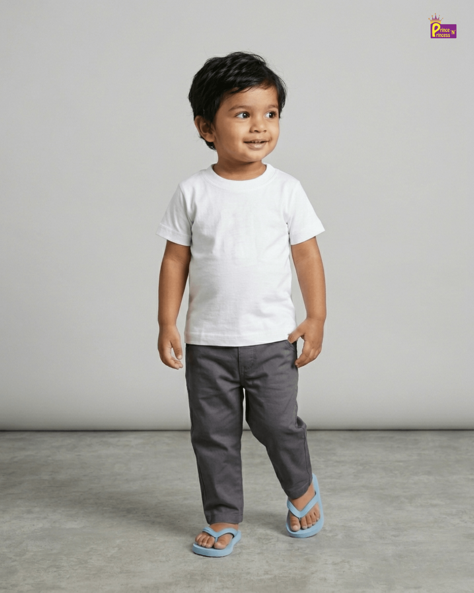 Boys Cotton T-Shirt in White TS047 for kids festival wear