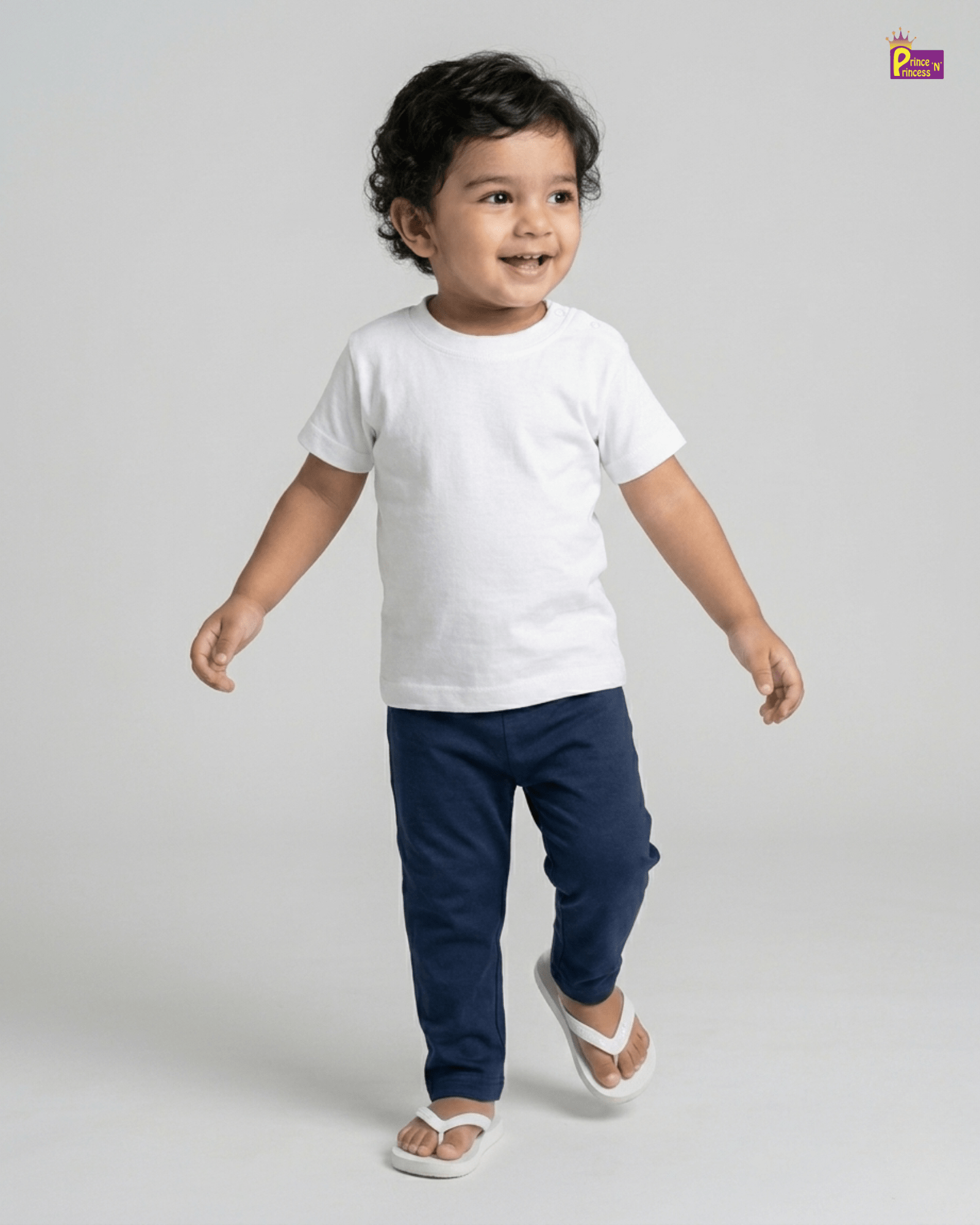 Boys Cotton T-Shirt in White TS174 for kids festival wear