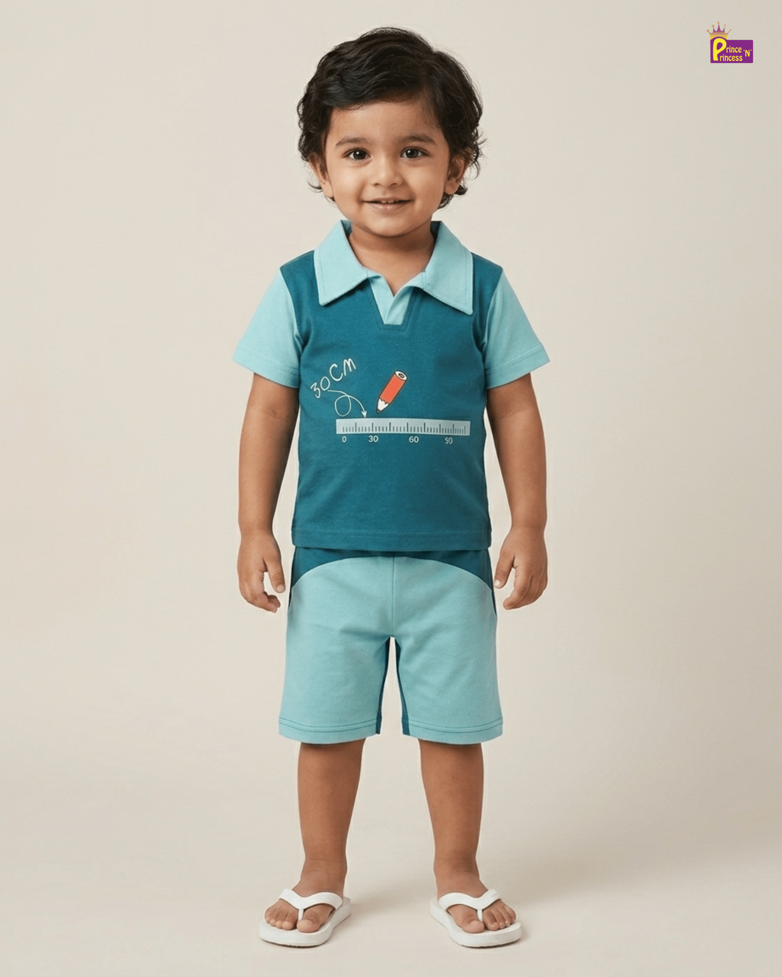 Boys Cotton T-Shirt Set in Blue TS196 for kids festival wear