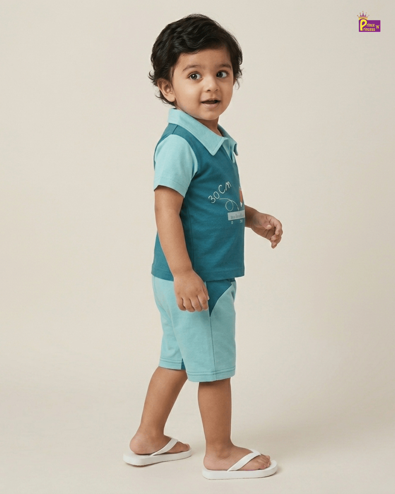 Boys Cotton T-Shirt Set in Blue TS196 for kids festival wear