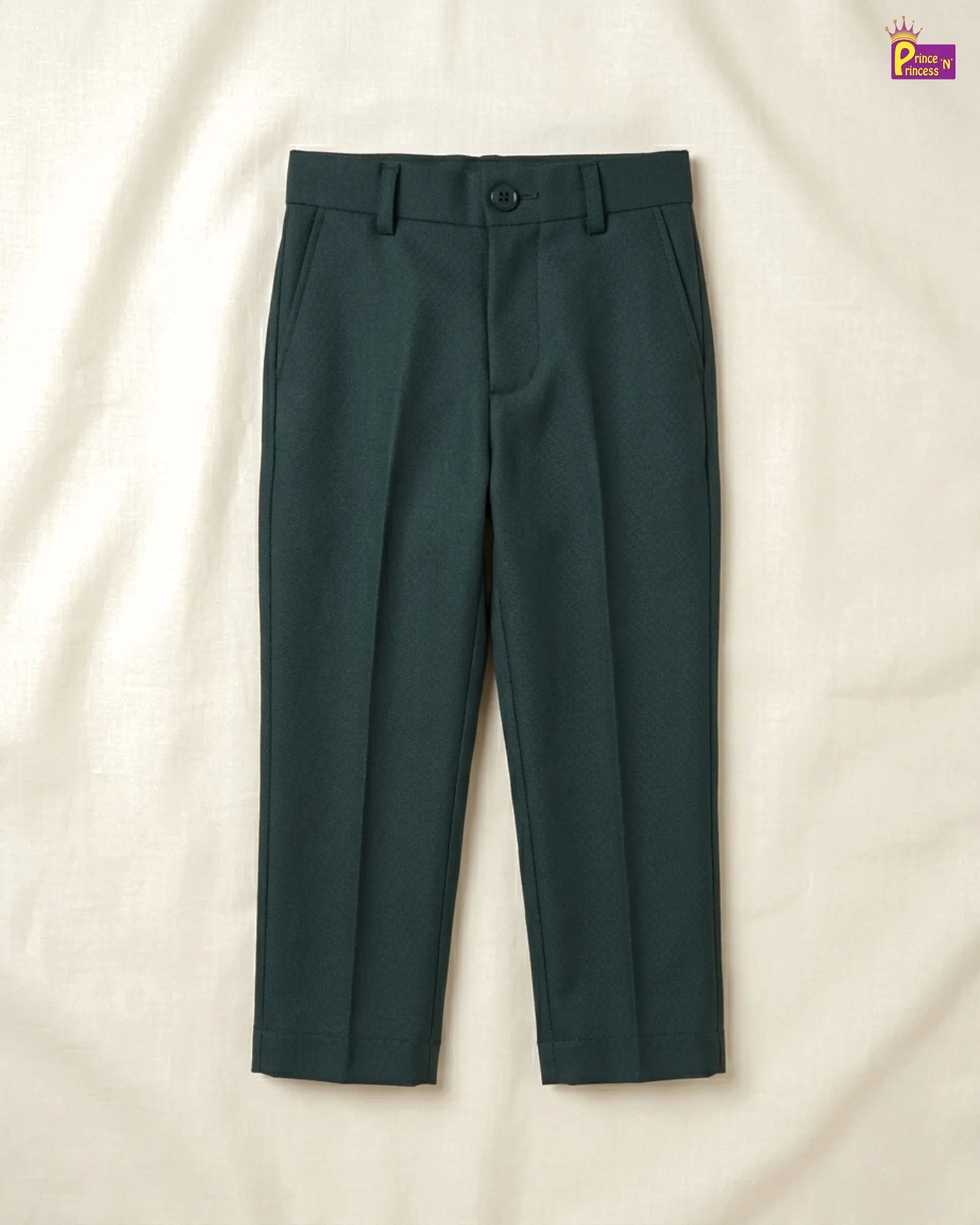 Boys Formal Pant - Kids Dark Green Straight Fit Dress pant for School & Party PT057 for kids festival wear