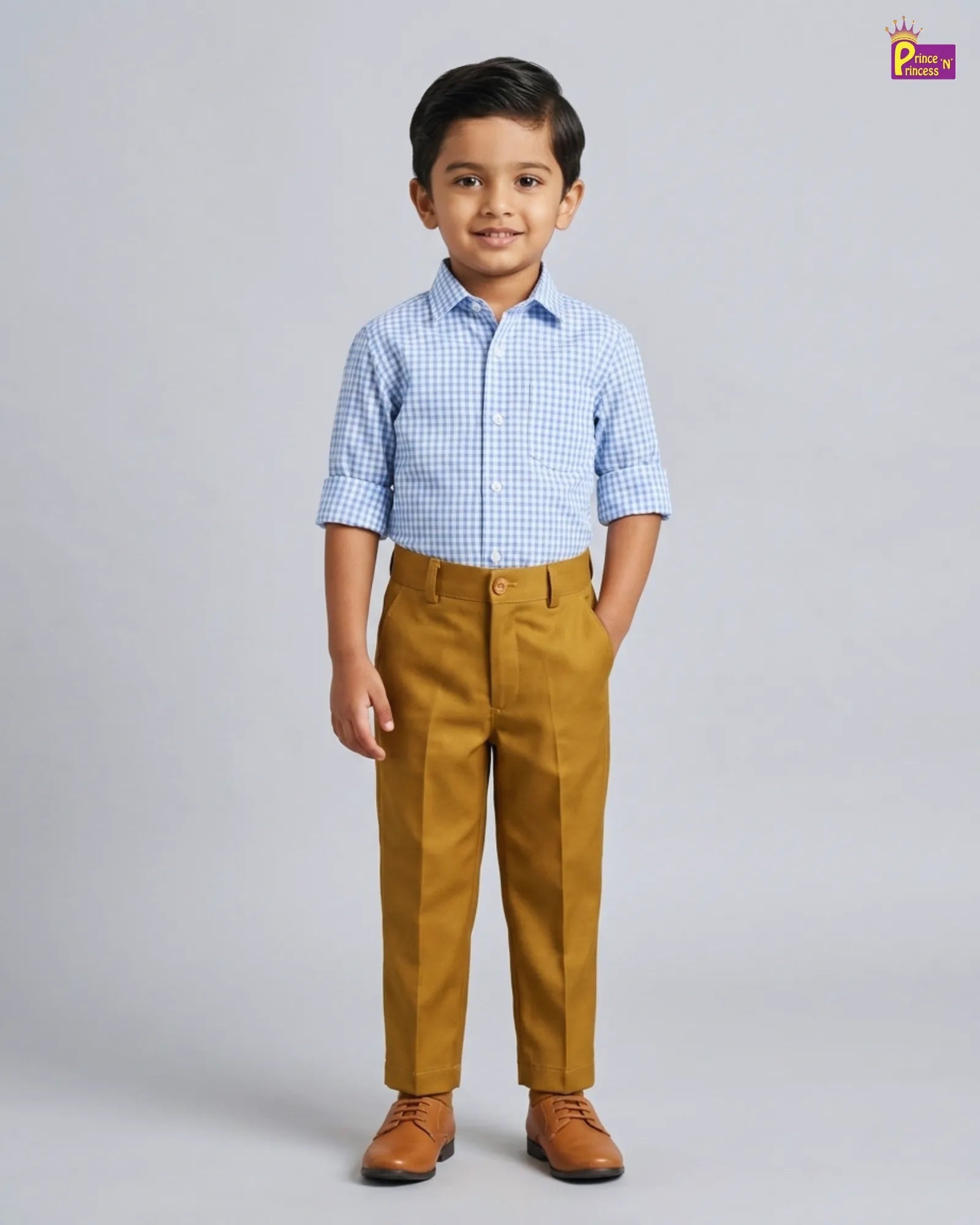 Boys Formal Mustard Brown – Kids School Casual Trouser