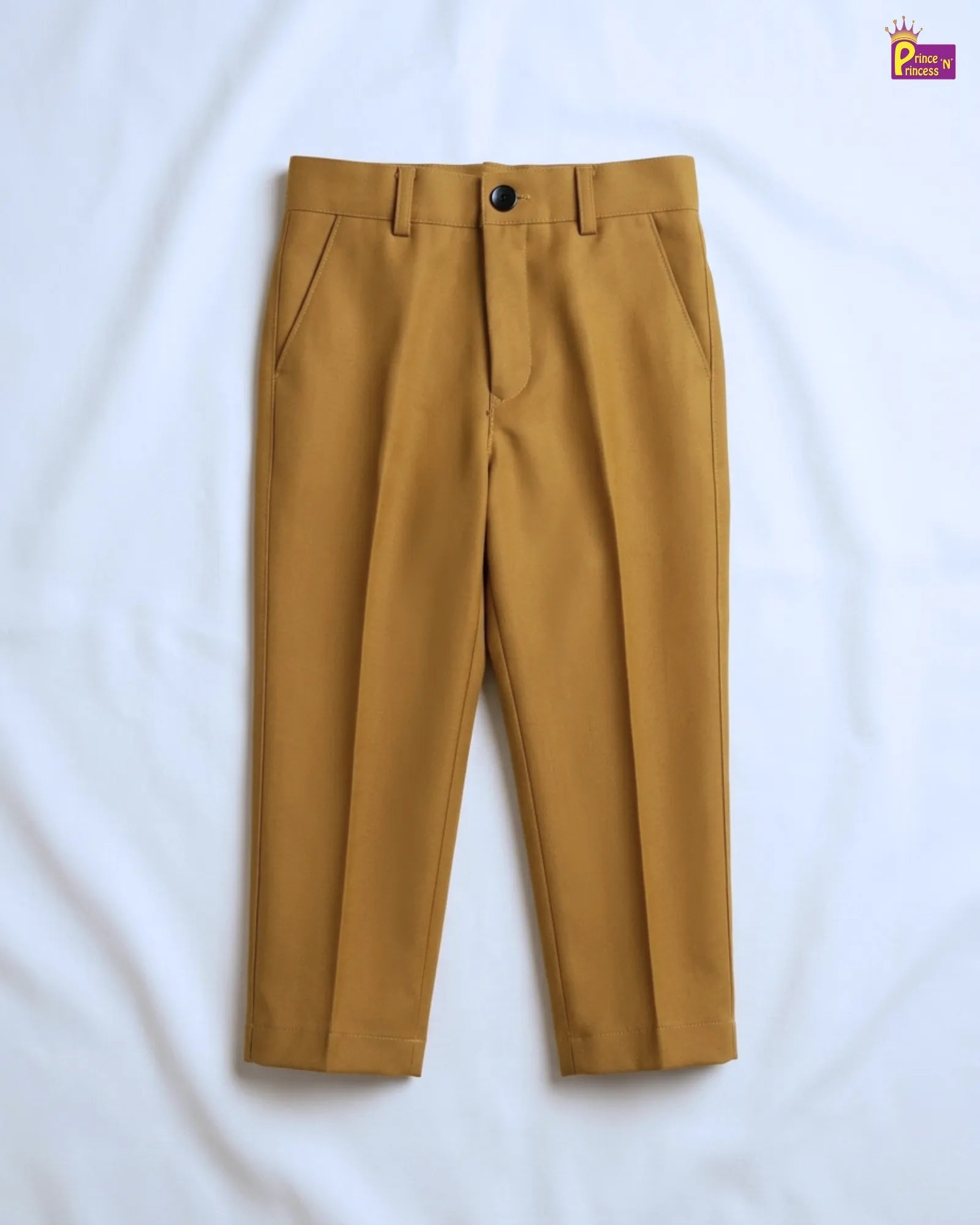 Mustard yellow pants on a white background