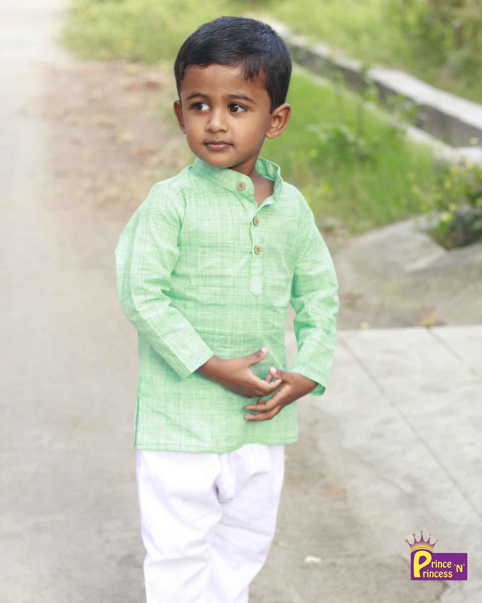 Boys Green Kurta Pajama KP049 - Prince N Princess