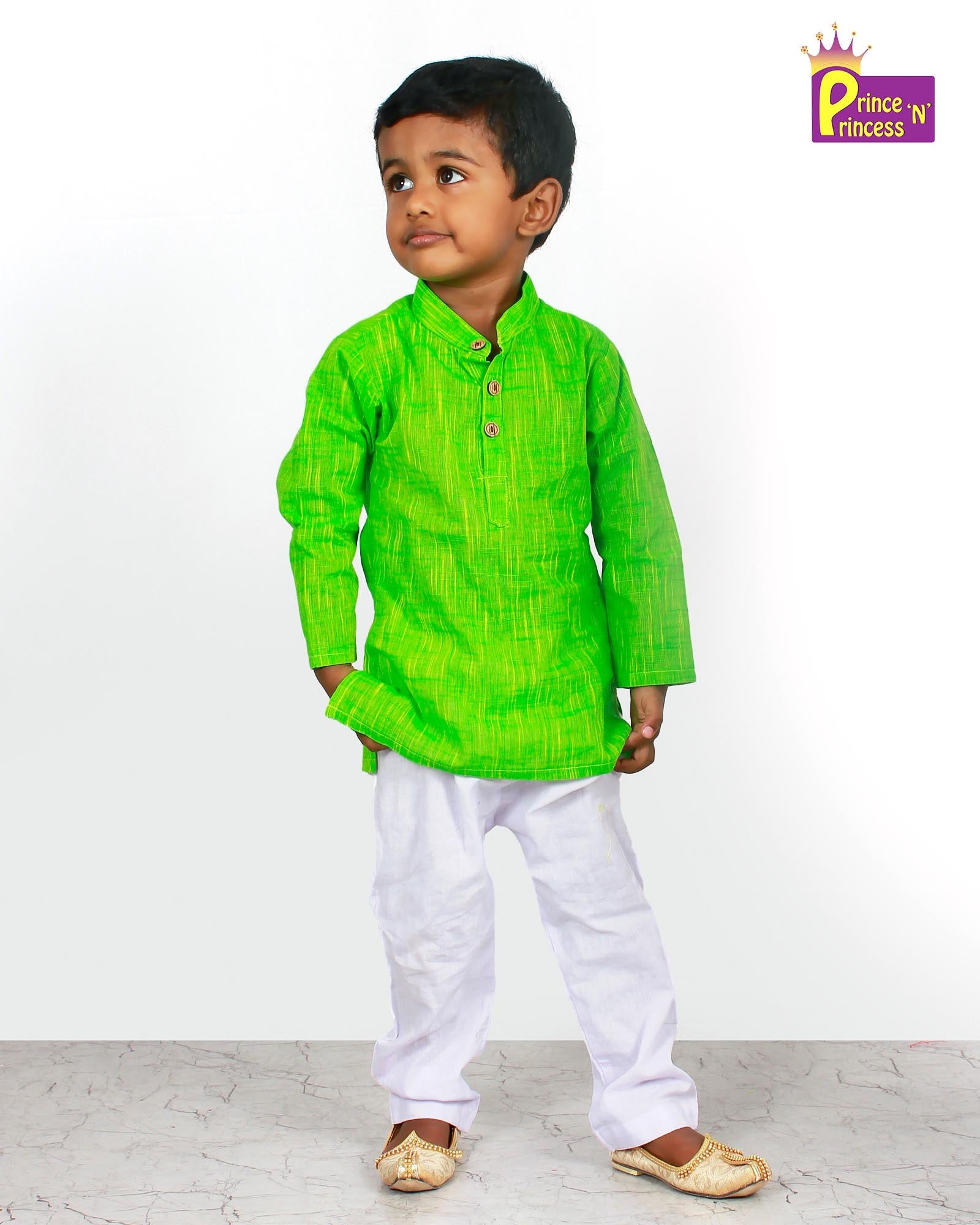 Boys Green Kurta Pajama KP051 - Prince N Princess