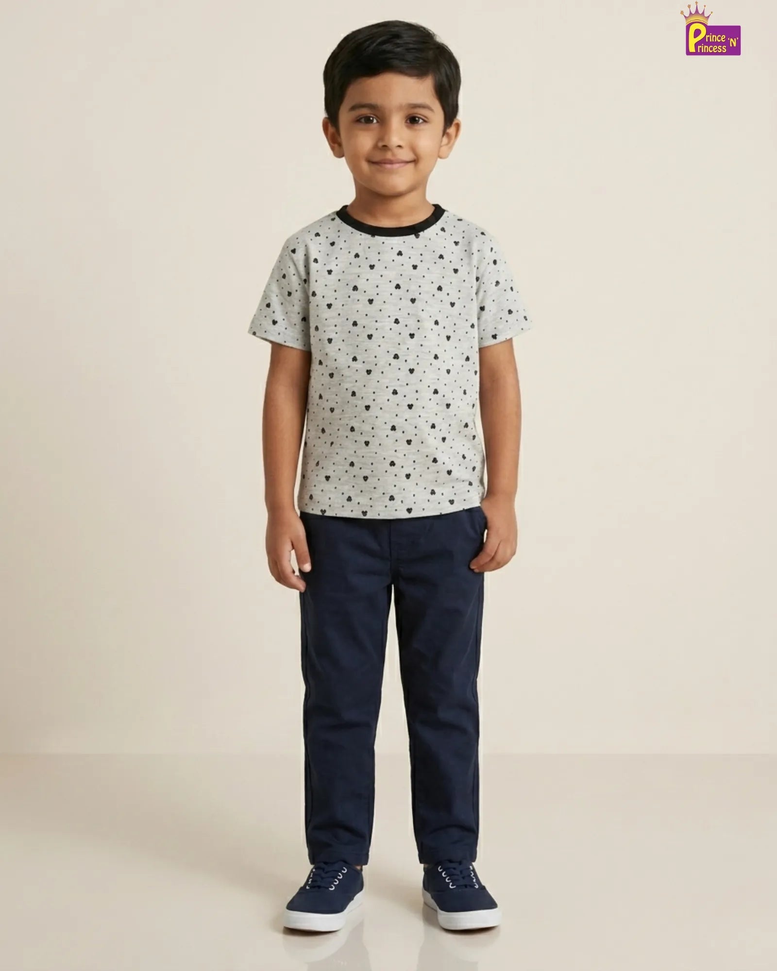 Boys Grey Color T-Shirt | Kids Casual Summer Outfit TS016 for kids festival wear