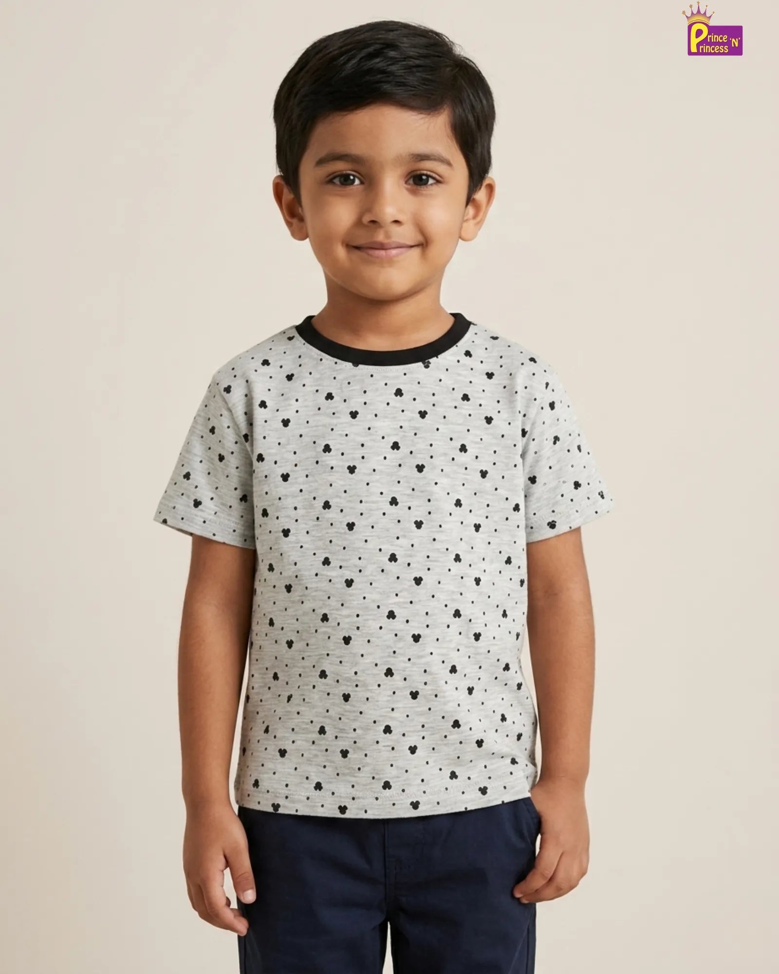 Boys Grey Color T-Shirt | Kids Casual Summer Outfit TS016 for kids festival wear