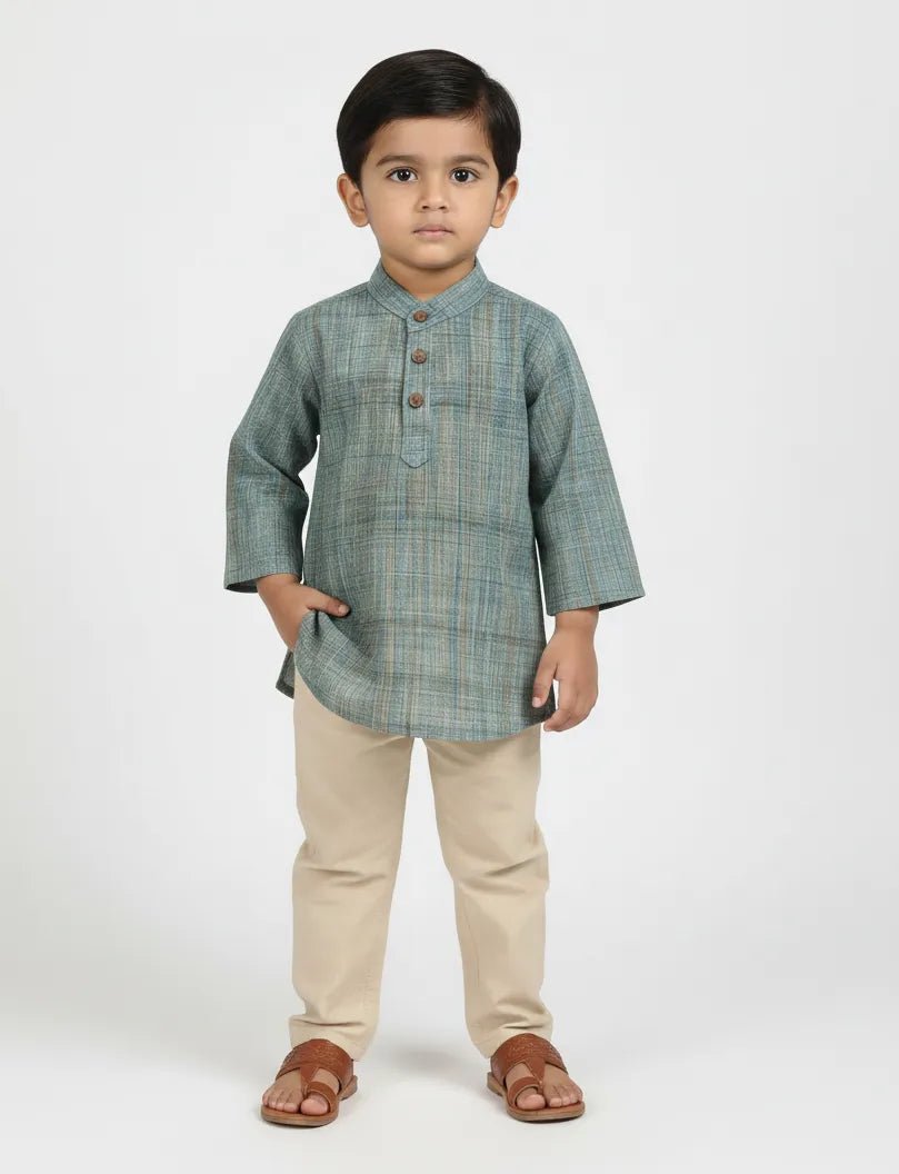 Boys Grey Kurta Pajama KP041 - Prince N Princess