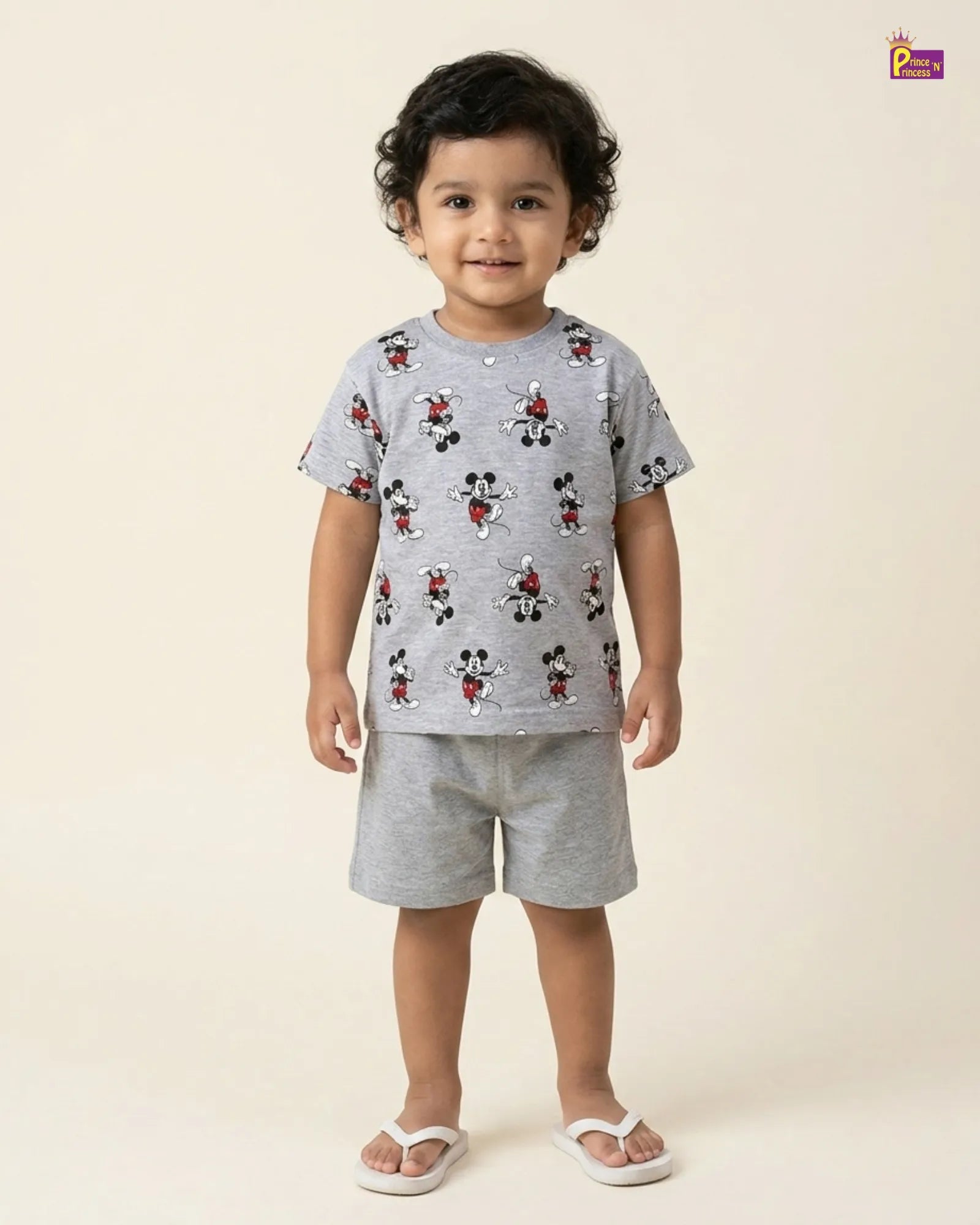 Boys Grey Printed TShirt TS022 for kids festival wear