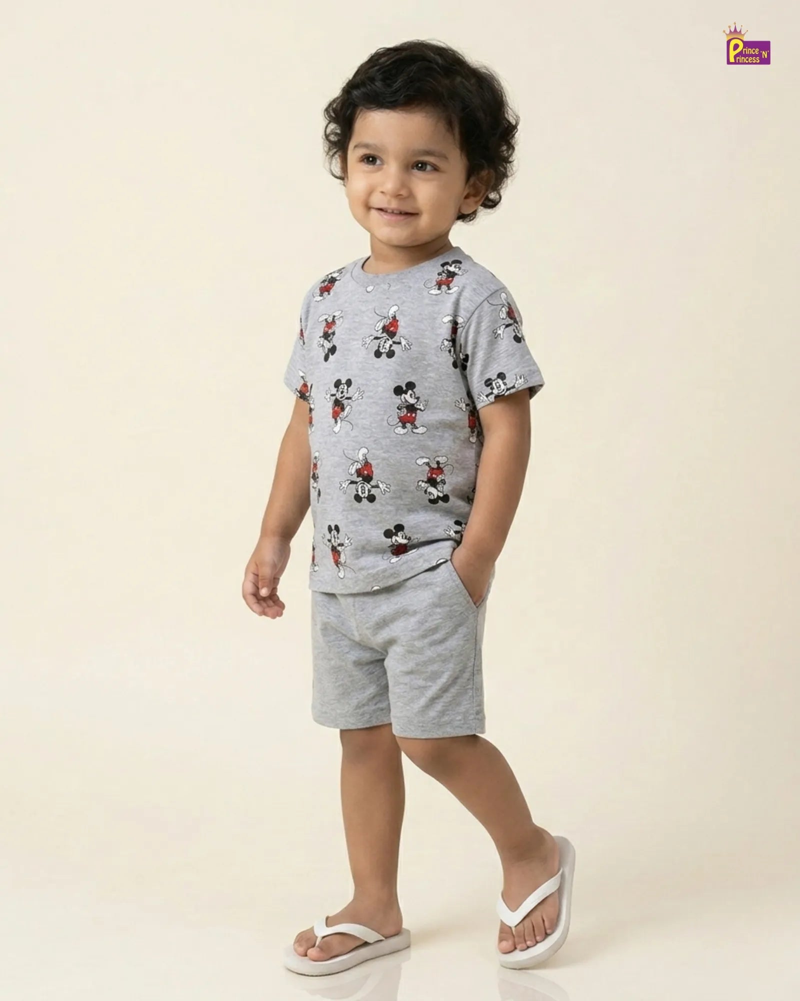 Boys Grey Printed TShirt TS022 for kids festival wear