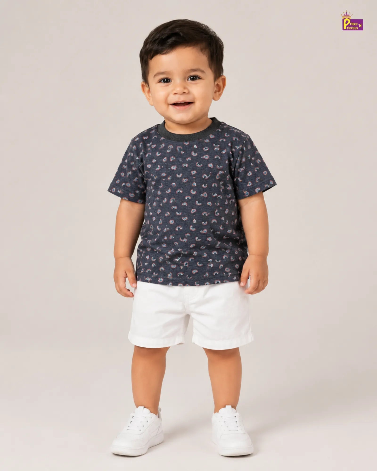 Boys Grey Printed TShirt TS069 for kids festival wear