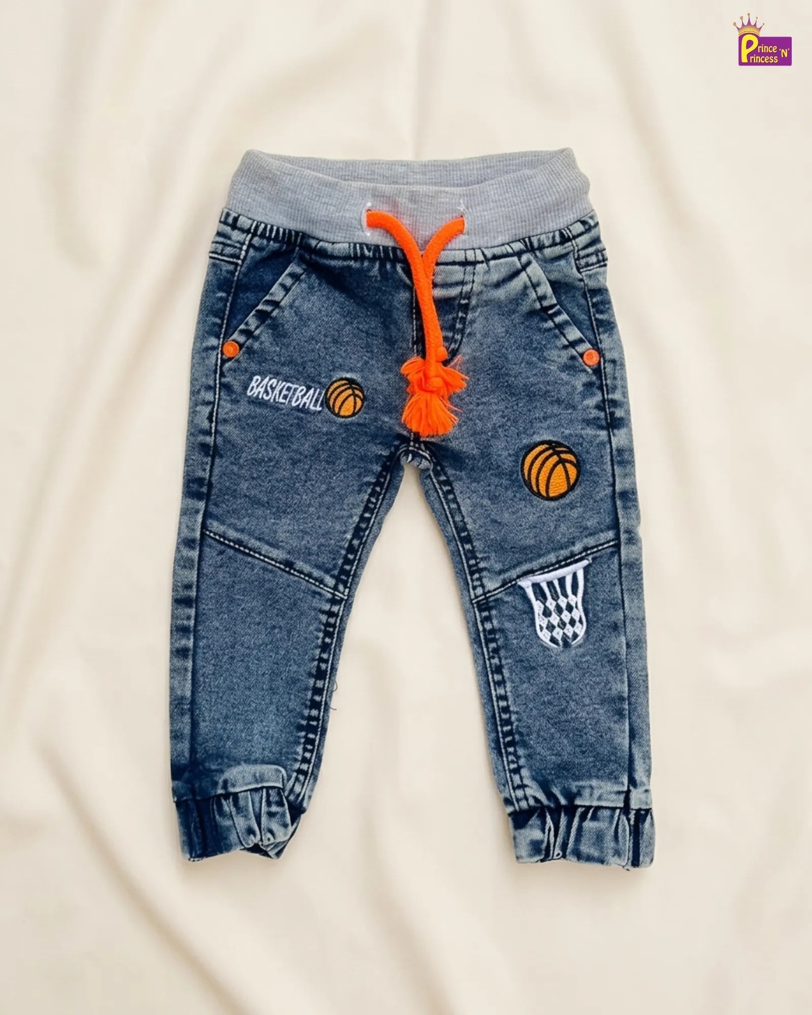 Boys Jeans – Kids Basketball Patch Embroidery PT059 for kids festival wear
