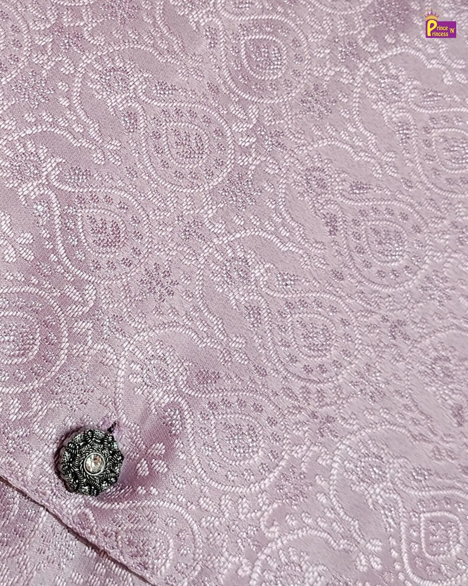 Boys Lilac Jodhpuri Jacket Set – Paisley Asymmetric Grey Pant Suit KP227 for kids festival wear