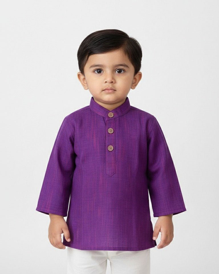Boys Linen Cotton Kurta Pajama in Purple KP040 - Prince N Princess