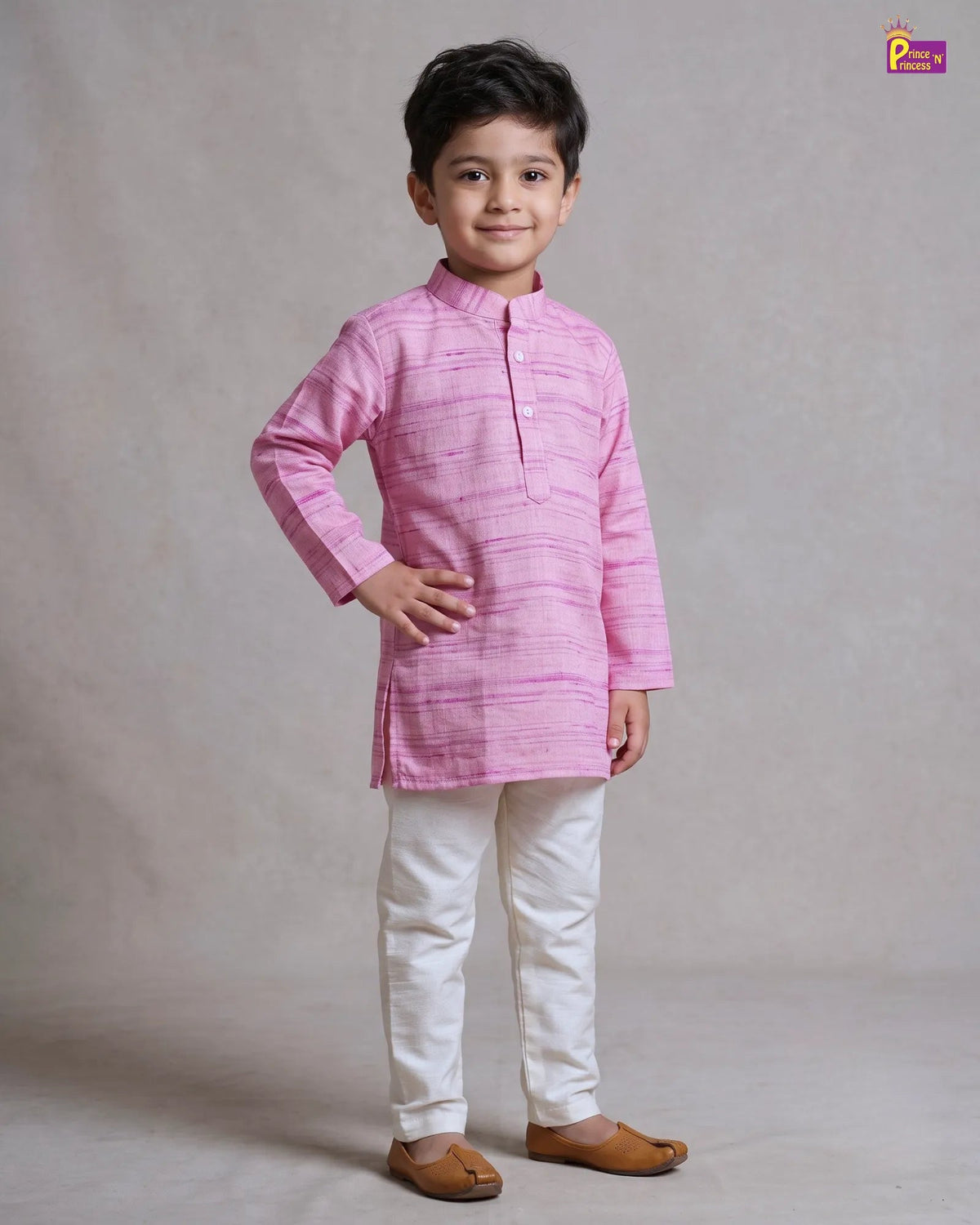 Boys Melange Pink Kurta Pajama - Festival & Function Wear KP244 for kids festival wear