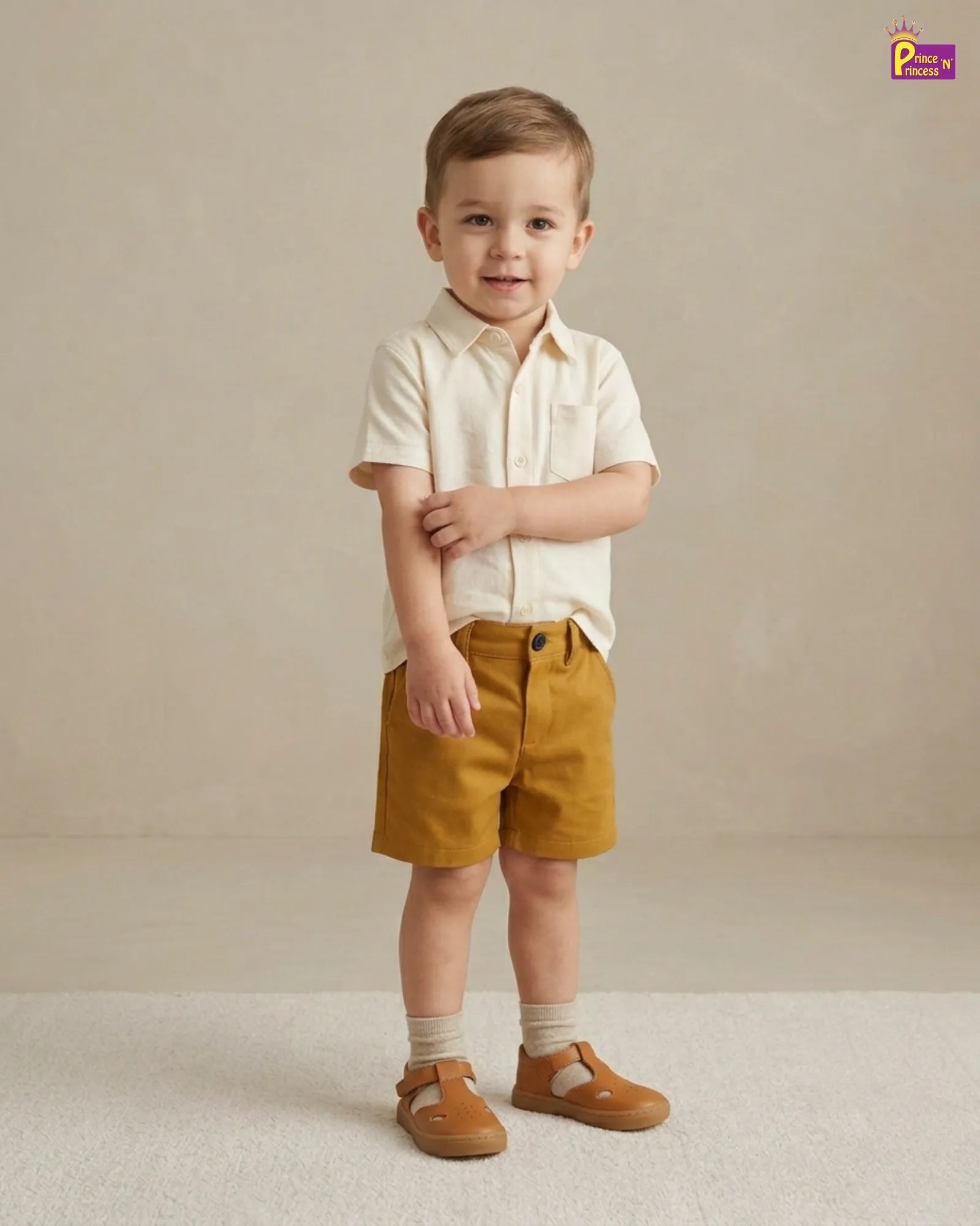 Boys Mustard Cotton Shorts – Kids Casual Summer Wear Trouser PT062 for kids festival wear