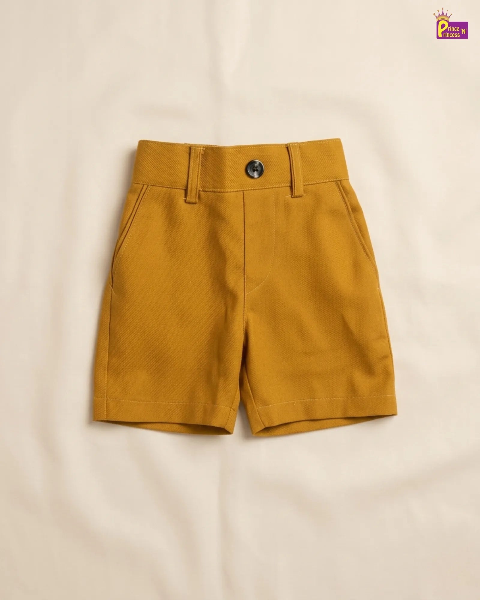 Boys Mustard Cotton Shorts – Kids Casual Summer Wear Trouser PT062 for kids festival wear
