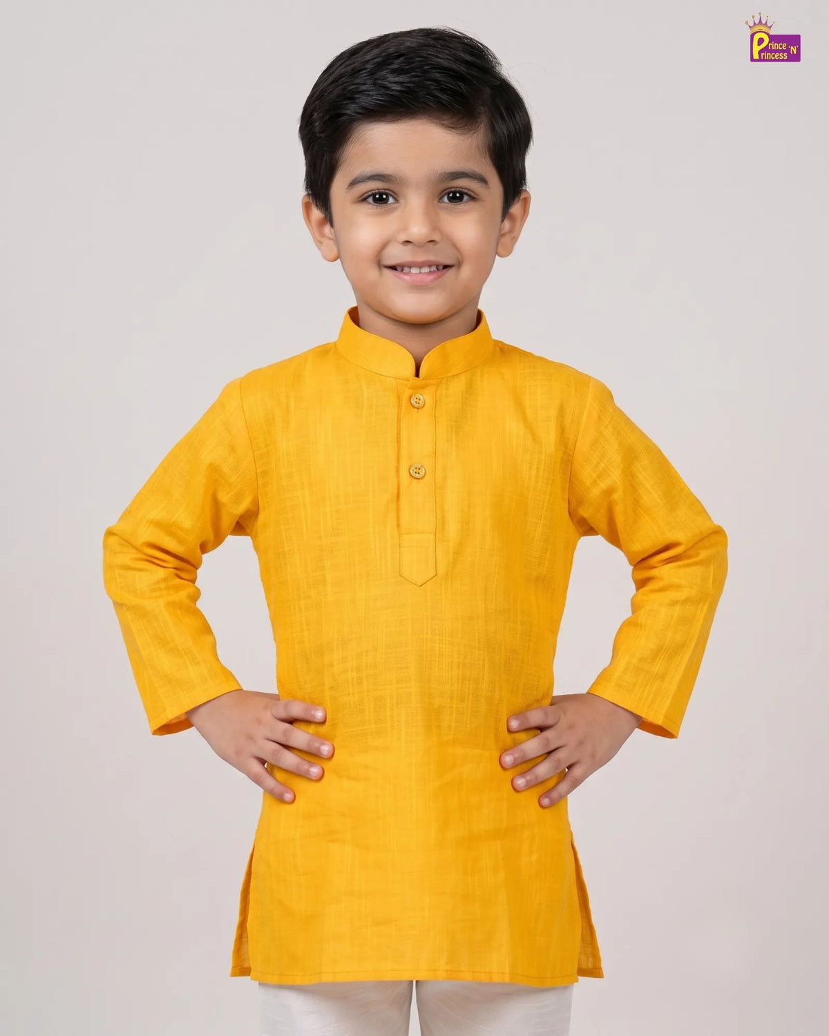 Boys Mustard Yellow Kurta Pajama - Diwali Function Wear KP240 for kids festival wear
